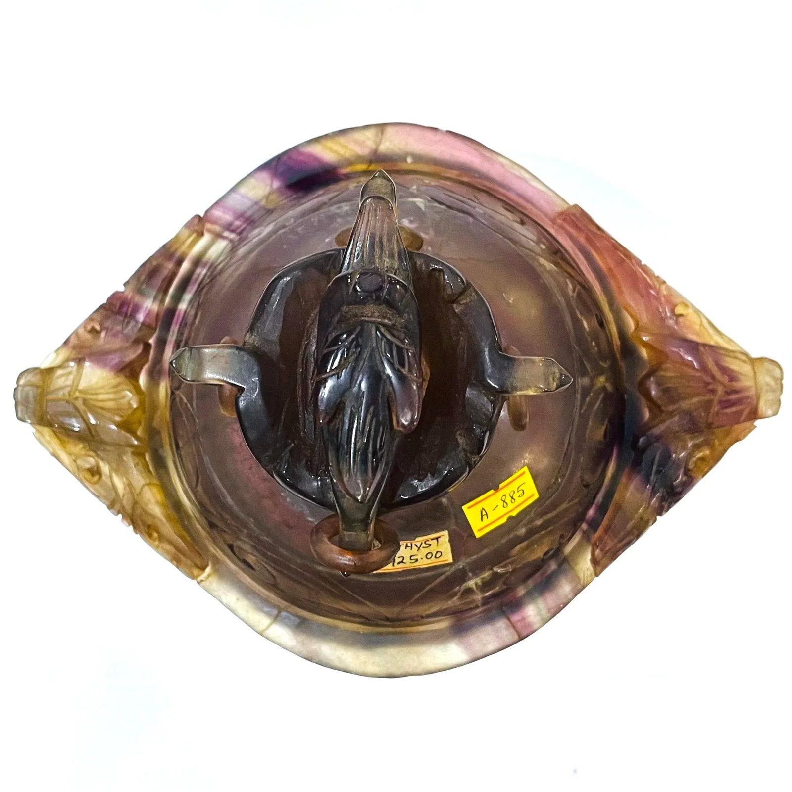 Antique Qing Dynasty Chinese Hand-Carved Amethyst Censer - 6