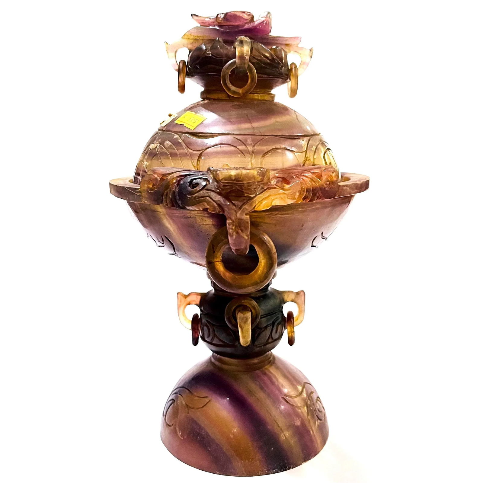 Antique Qing Dynasty Chinese Hand-Carved Amethyst Censer - 7