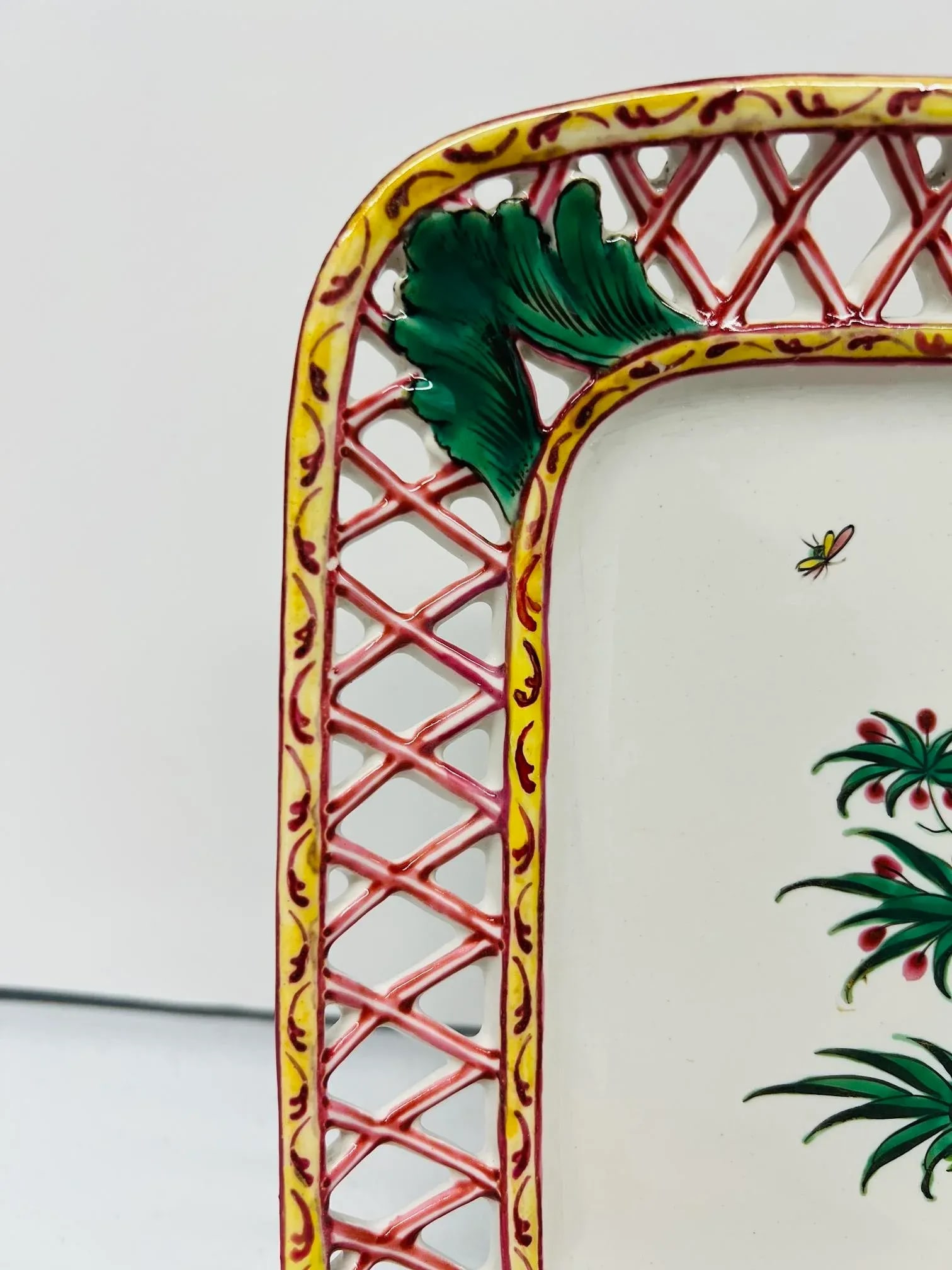 Antique French Faience Chinoiserie Decorated Pierced Platters C.1880 - 2