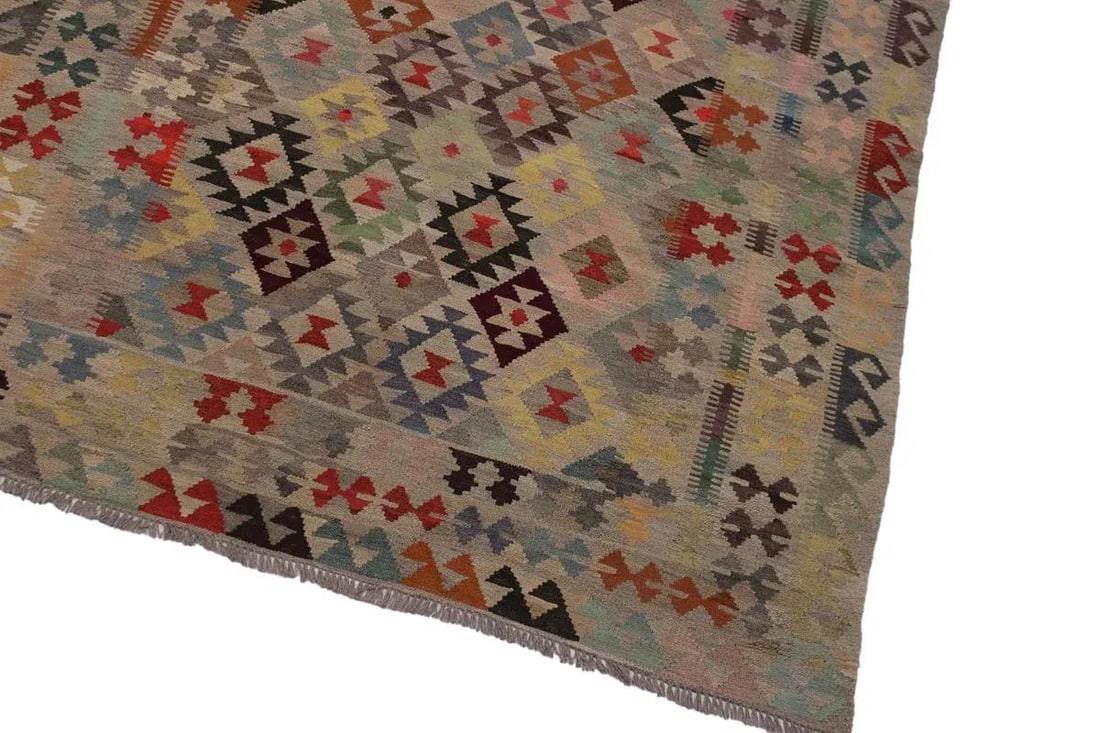 Shabby Chic Tribal Kilim Hand-Woven Wool Rug -5"²7"³ × 8"²4"³ - 3