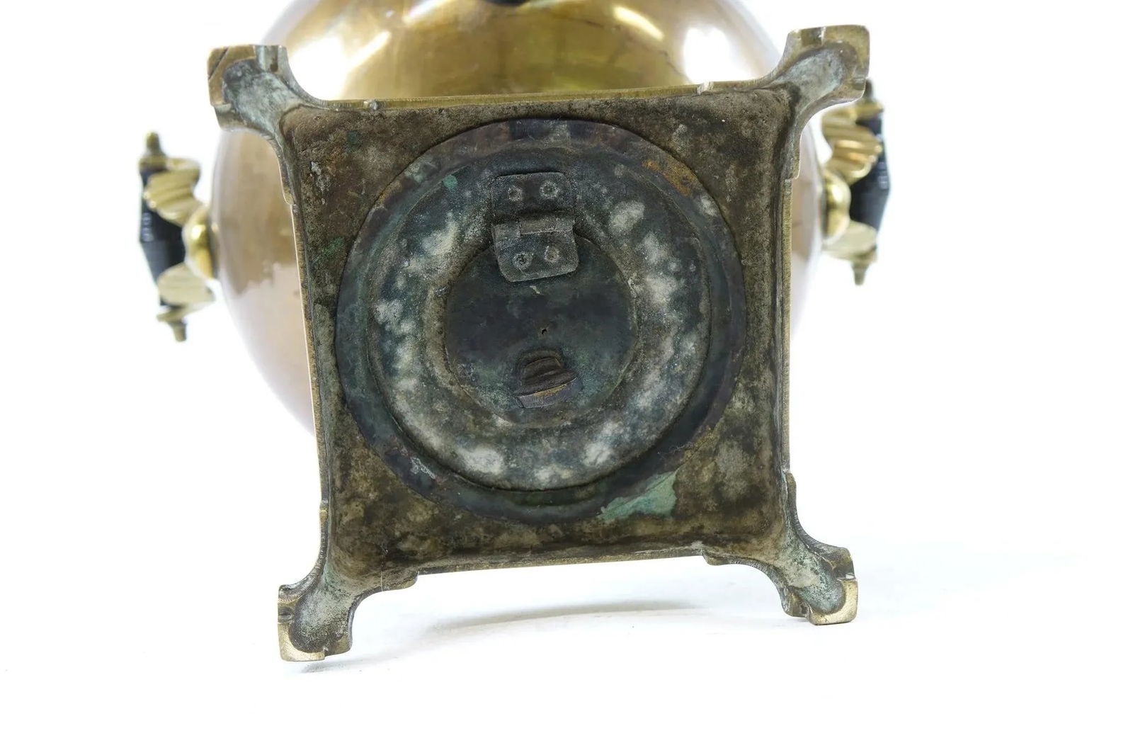 Antique Brass Russian Samovar 19th Century With Stamps Missing Two Top Knobs - 4