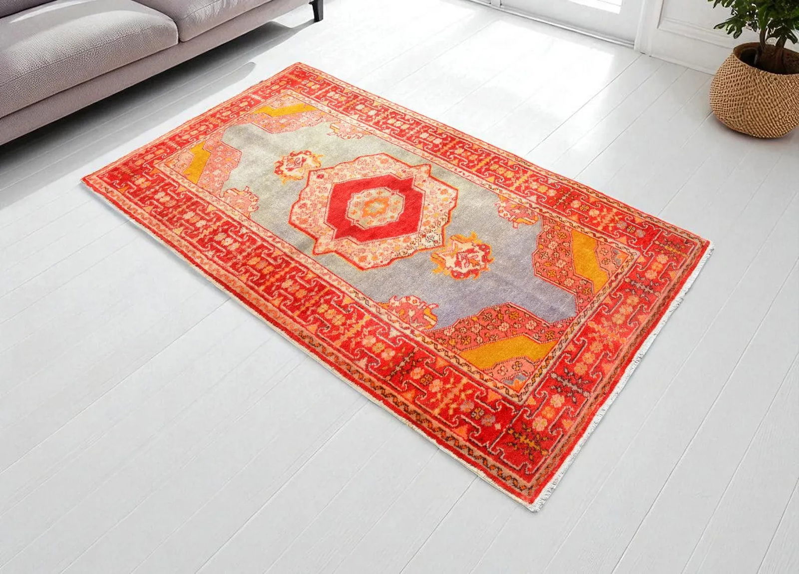 Early 20th Century Antique Turkish Rug - 3'7" X 6'3" - 2