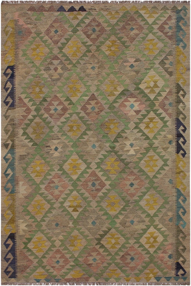 Boho Chic Kilim Hand-Woven Wool Rug -5"²6"³ × 7"²10"³ (1 of 8)