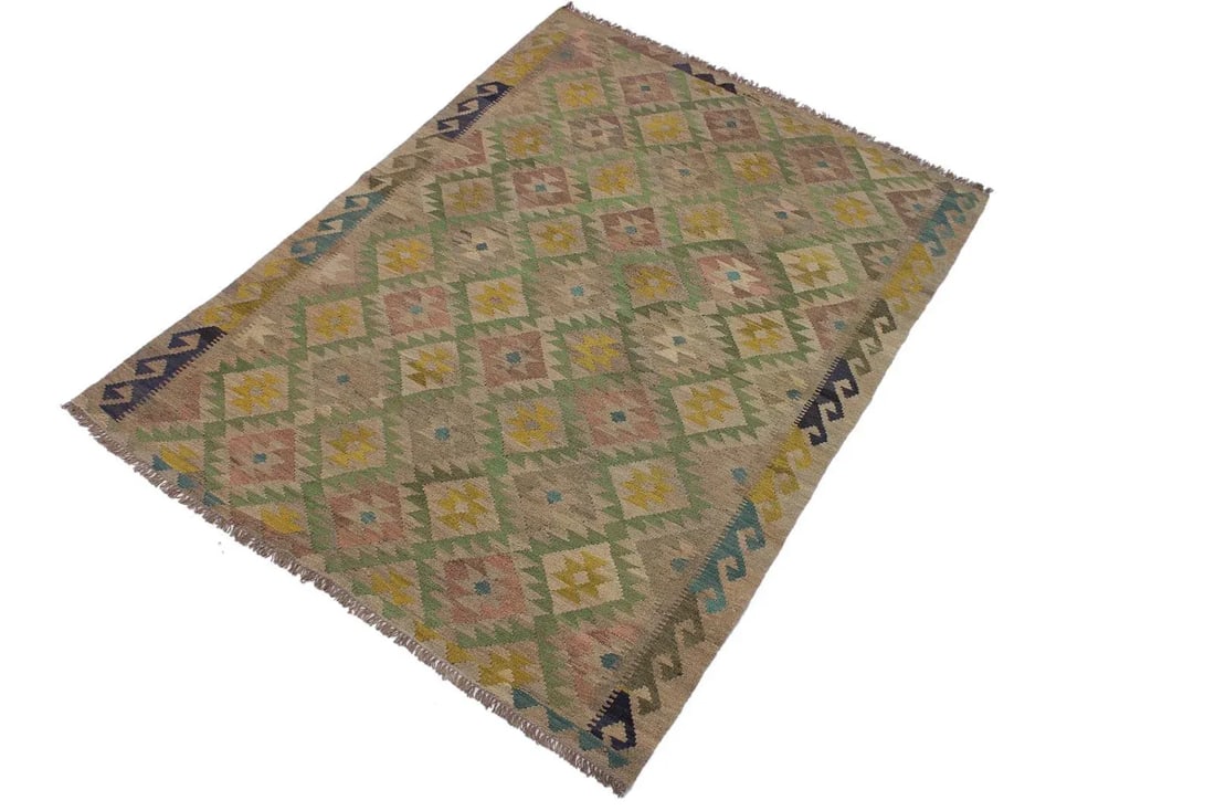 Boho Chic Kilim Hand-Woven Wool Rug -5"²6"³ × 7"²10"³ - 2