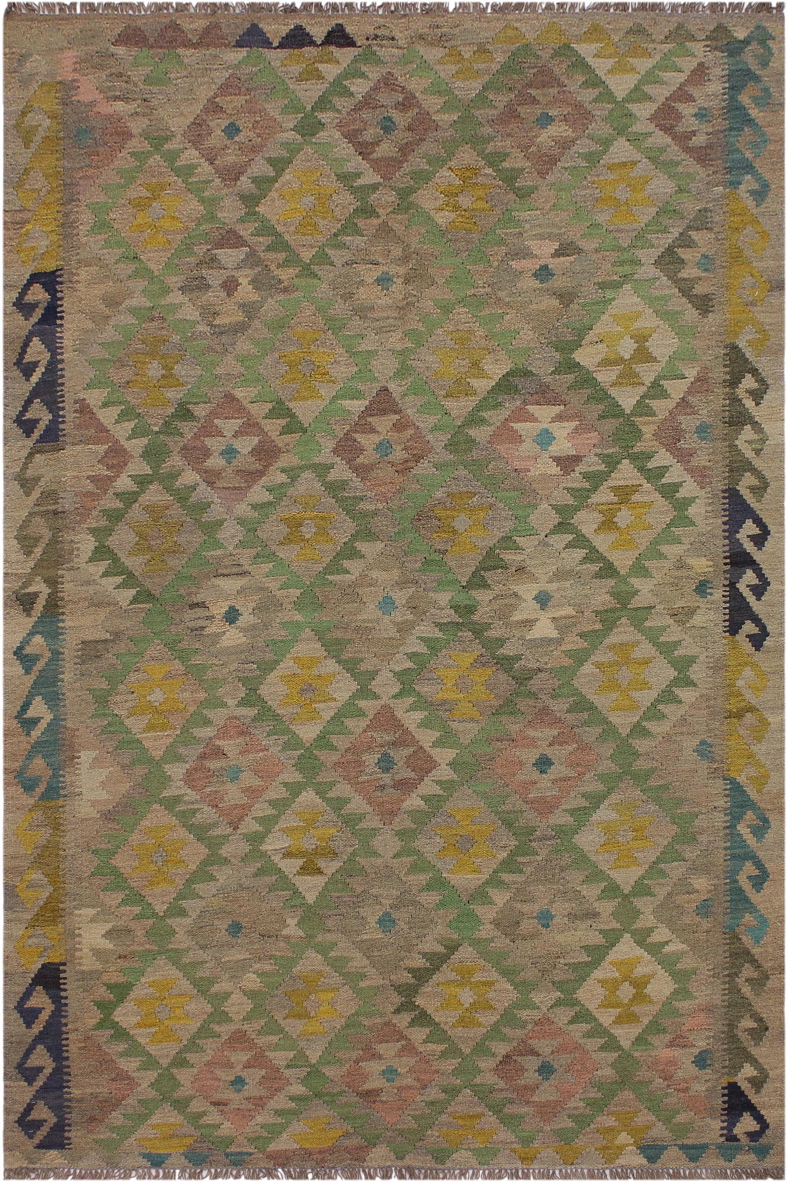 Boho Chic Kilim Hand-Woven Wool Rug -5"²6"³ × 7"²10"³ - 8