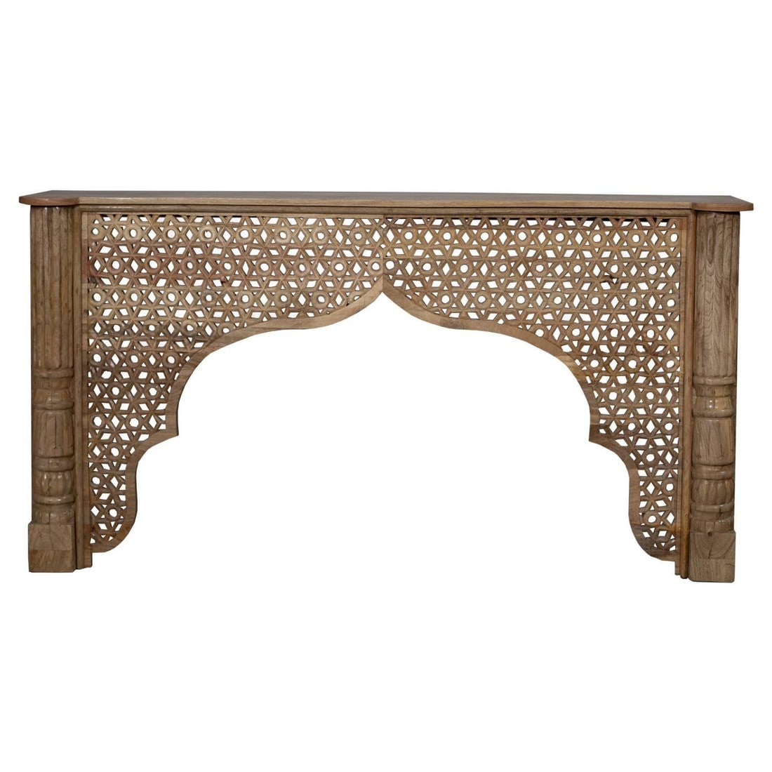 Vintage Moorish Carved Arch Solid Wood Console - 4
