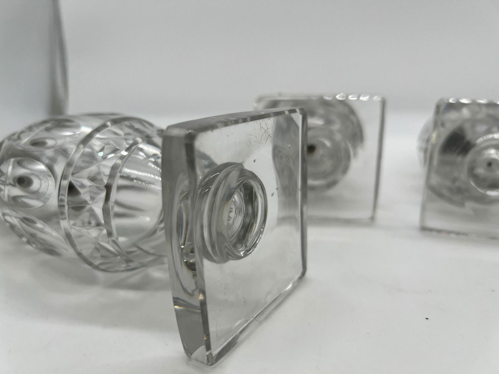 Set of 4 Georgian Silver & Cut Crystal Salt & Pepper Shaker Set - 3