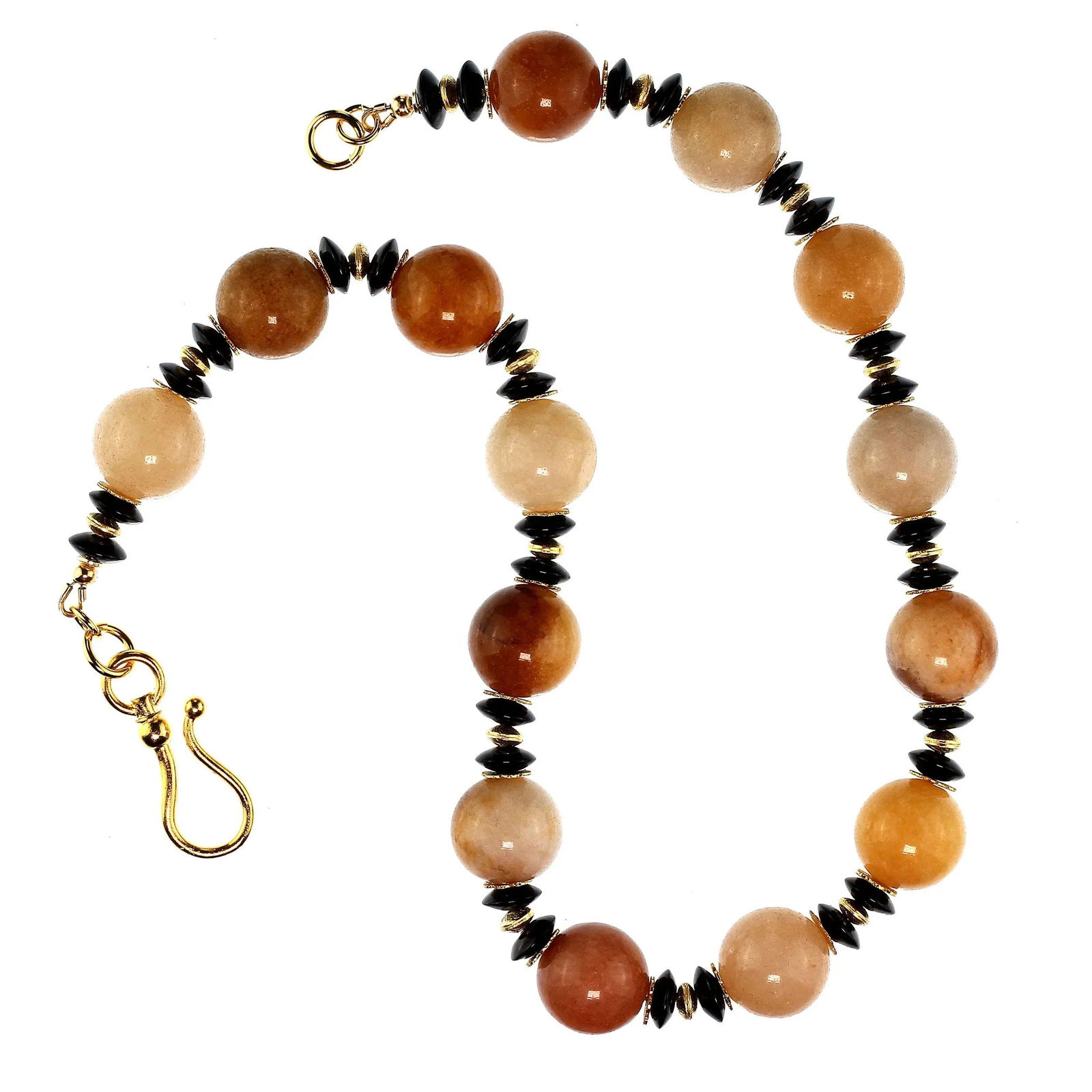Statement Necklace in Shades of Golden Jade Black Tourmaline - 7