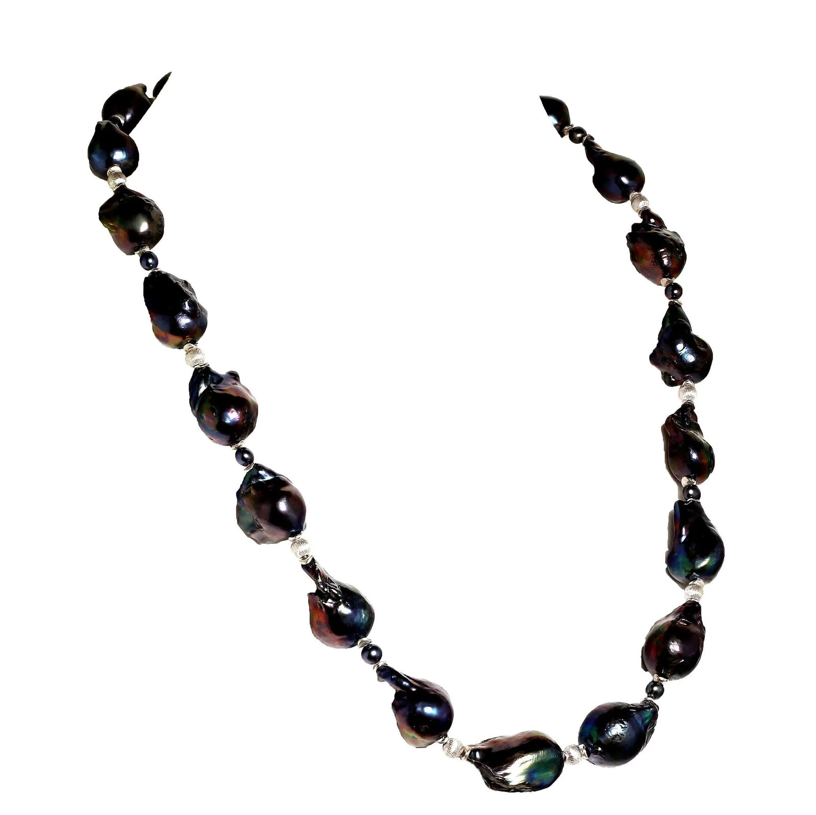 Peacock Iridescent Fireball Pearl Necklace June Birthstone - 3