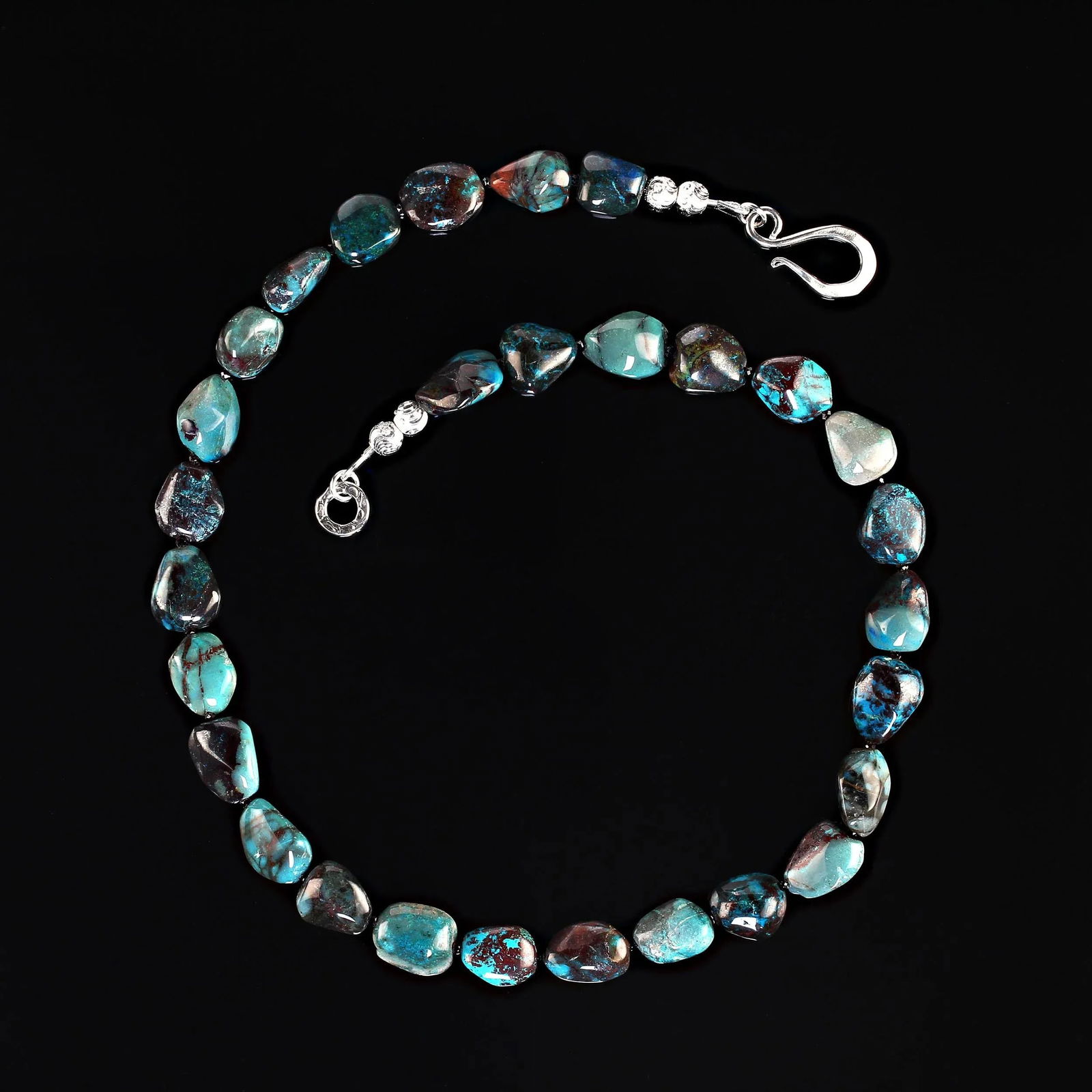 African Azurite Freeform Nuggets With Sterling Silver - 4