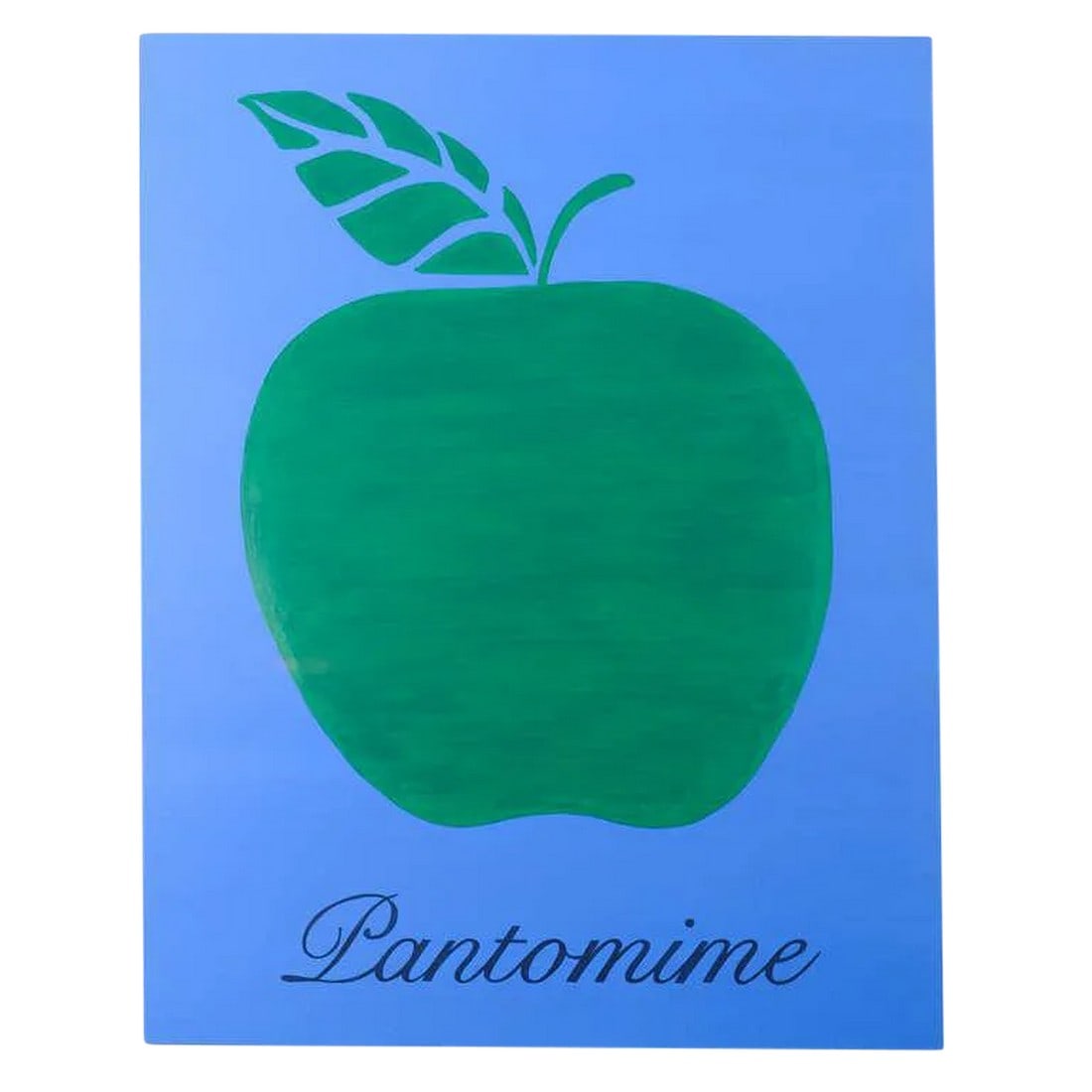 Modern Grant Newman Painting: Newman plays with words juxtaposed with graphic image of Apple. Made int he 2000s. Condition: Alterations: Original Condition Unaltered Imperfections: Some Imperfections Condition Notes: Excellent - M