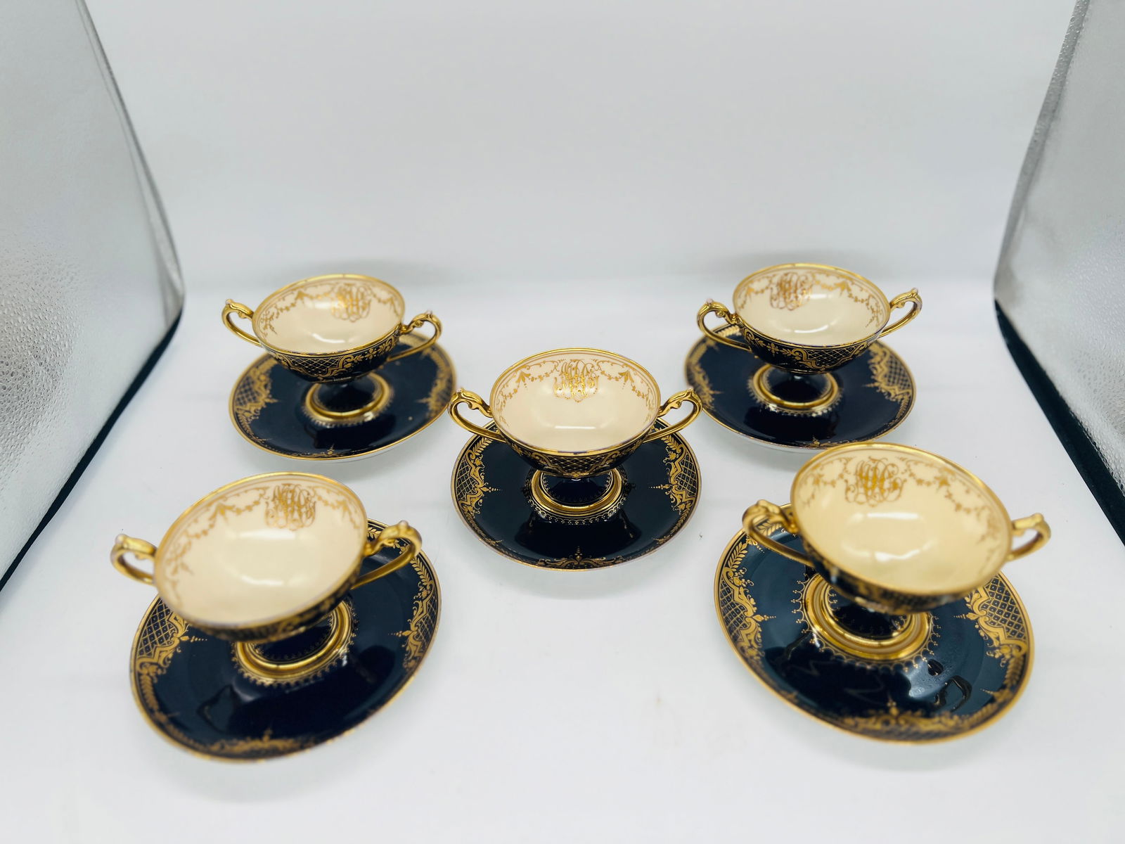 10 Pc., Ambrosius Lamm, Dresden Porcelain Tea Set C. 1910 - 10