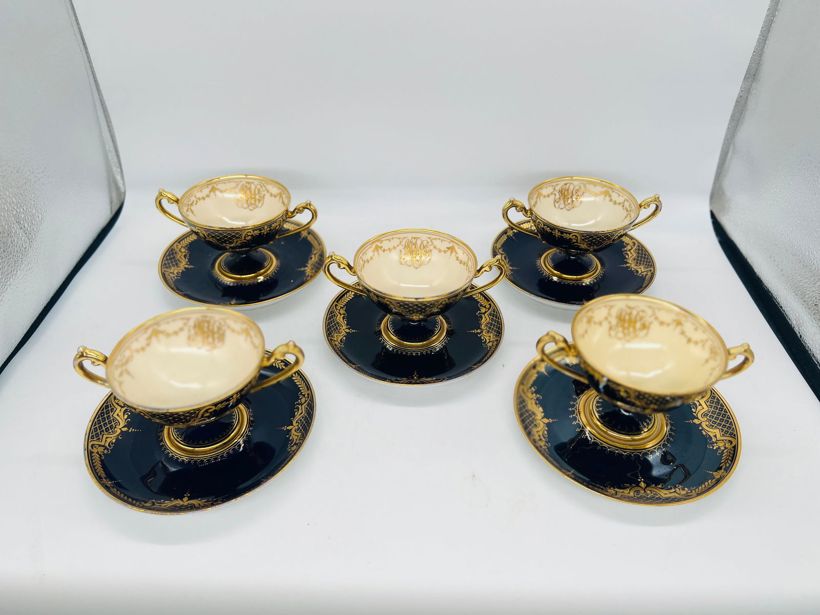 10 Pc., Ambrosius Lamm, Dresden Porcelain Tea Set C. 1910 - 2