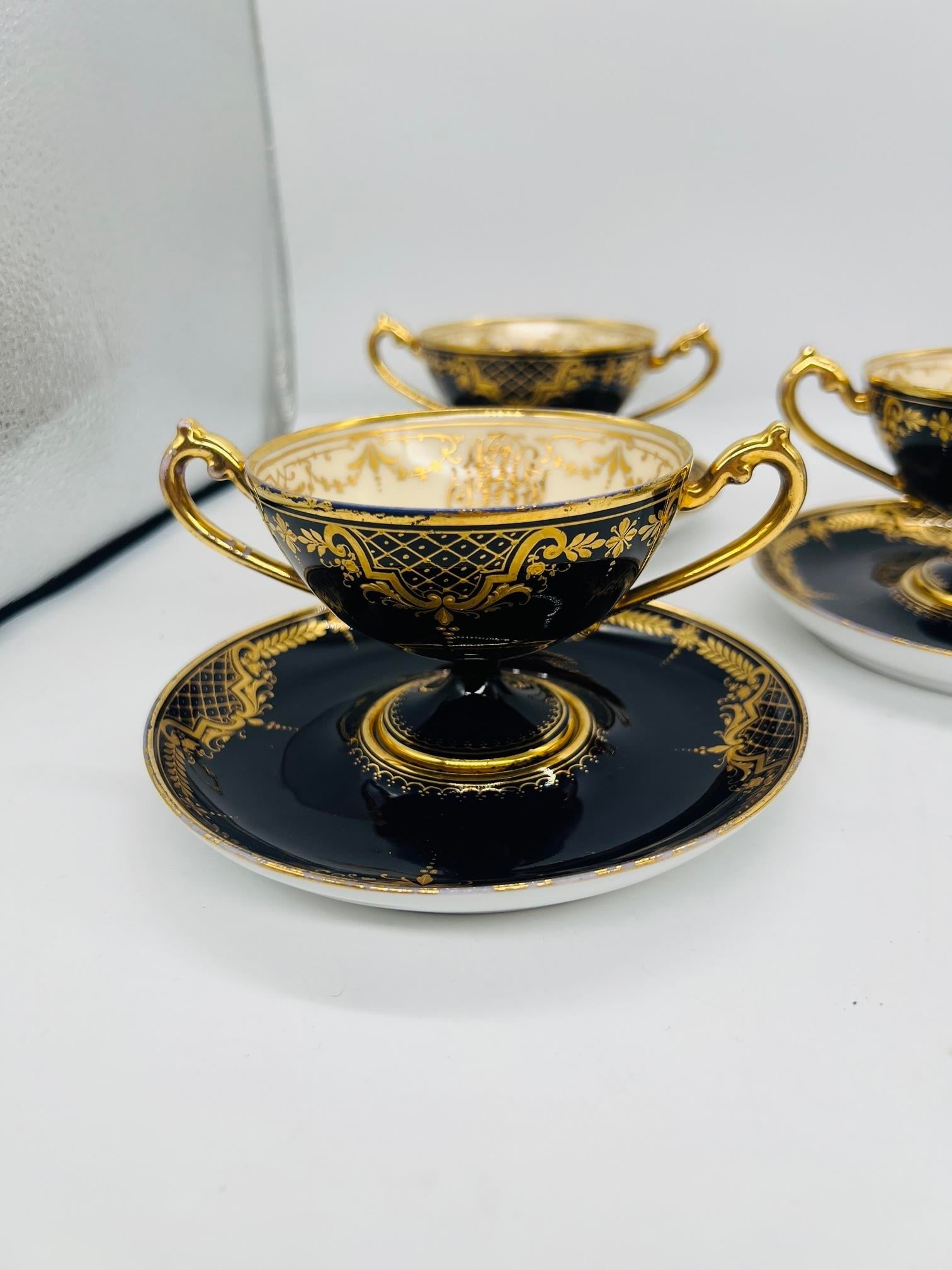 10 Pc., Ambrosius Lamm, Dresden Porcelain Tea Set C. 1910 - 3