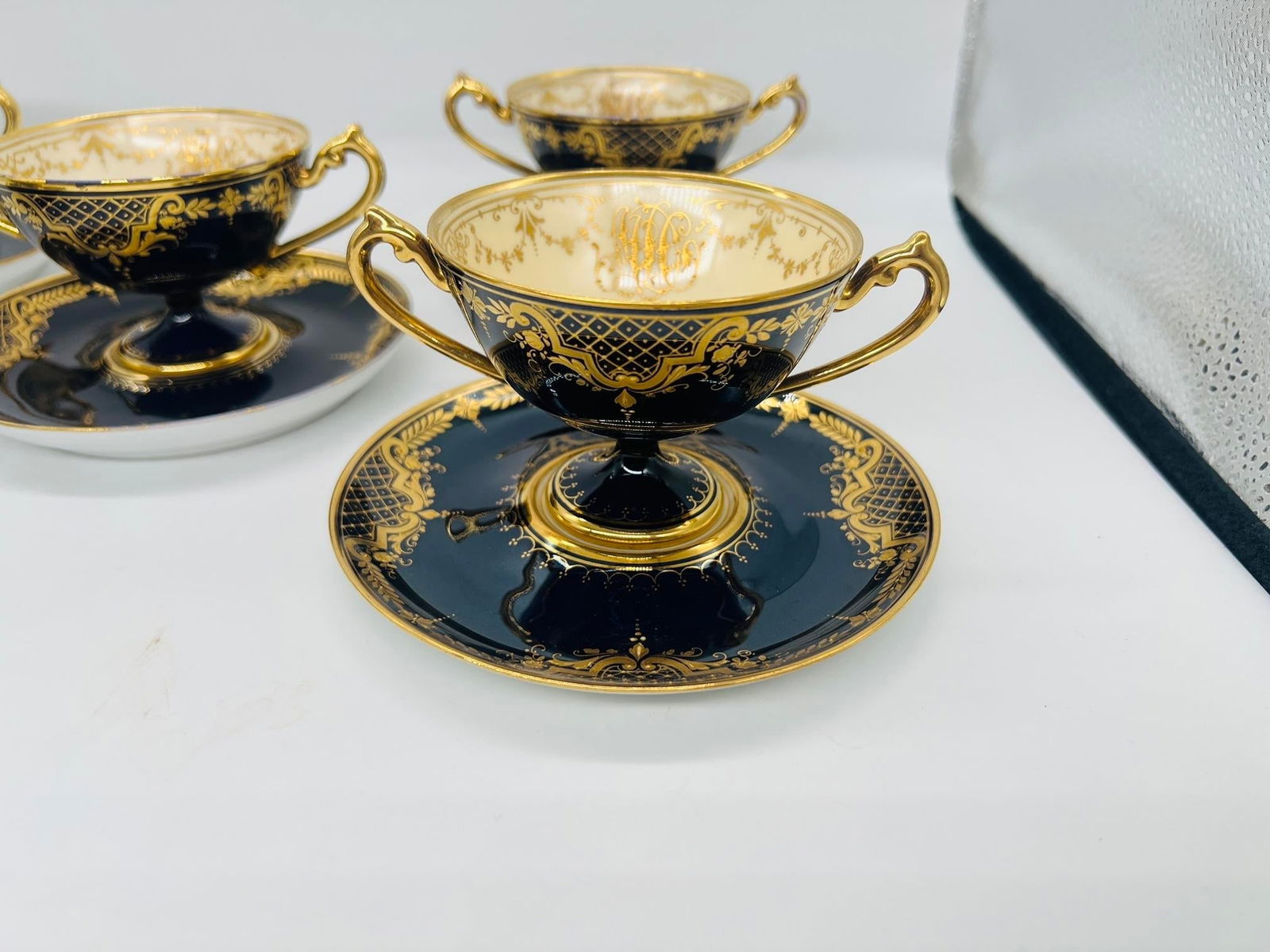 10 Pc., Ambrosius Lamm, Dresden Porcelain Tea Set C. 1910 - 4