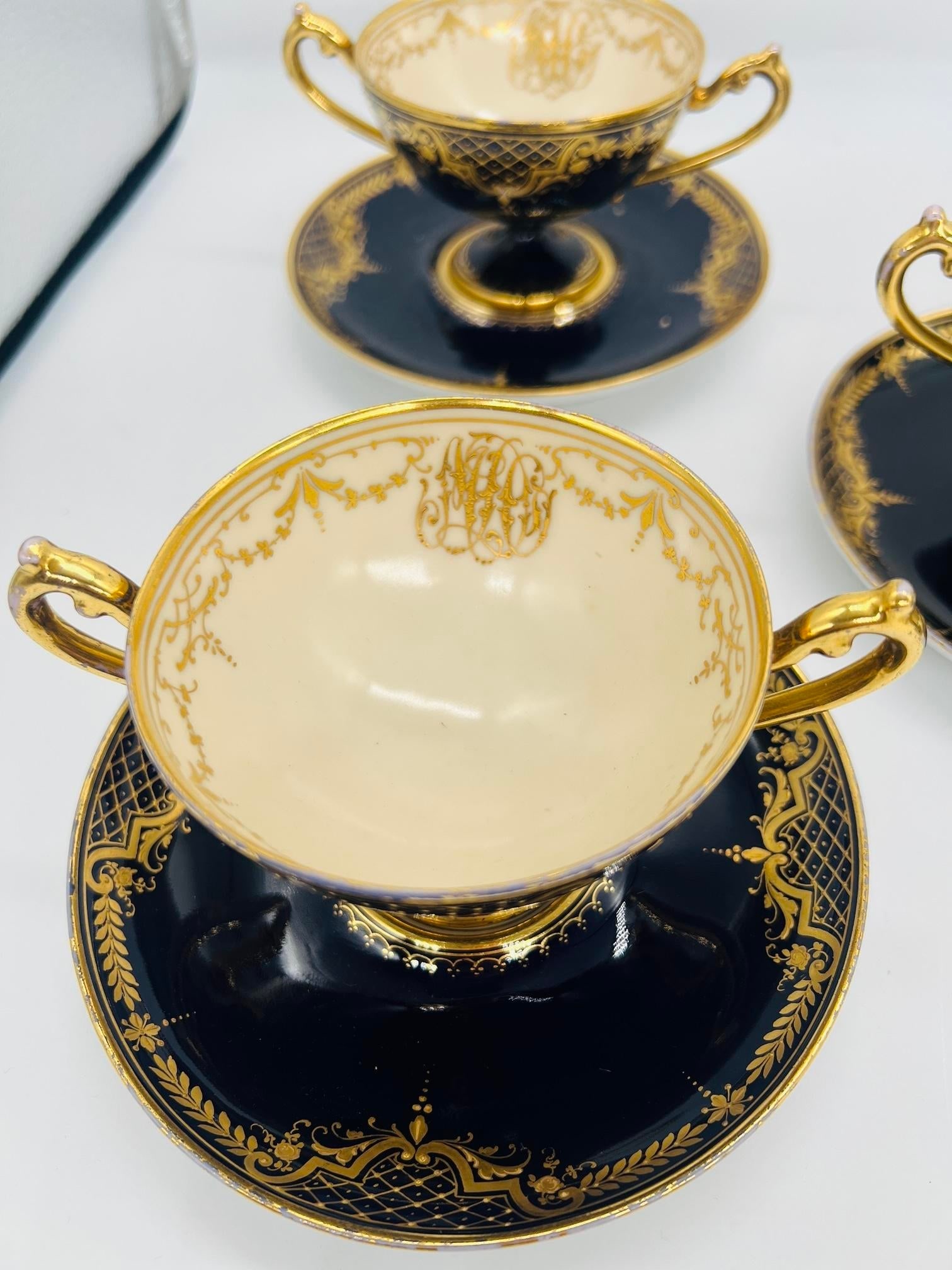 10 Pc., Ambrosius Lamm, Dresden Porcelain Tea Set C. 1910 - 5
