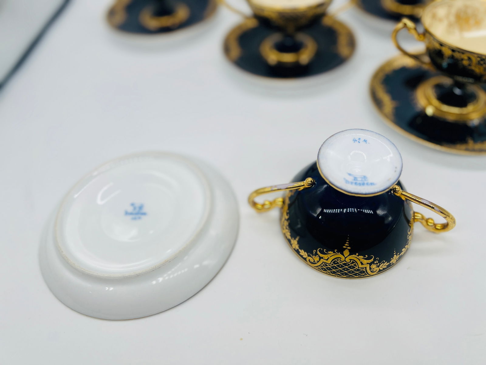 10 Pc., Ambrosius Lamm, Dresden Porcelain Tea Set C. 1910 - 8