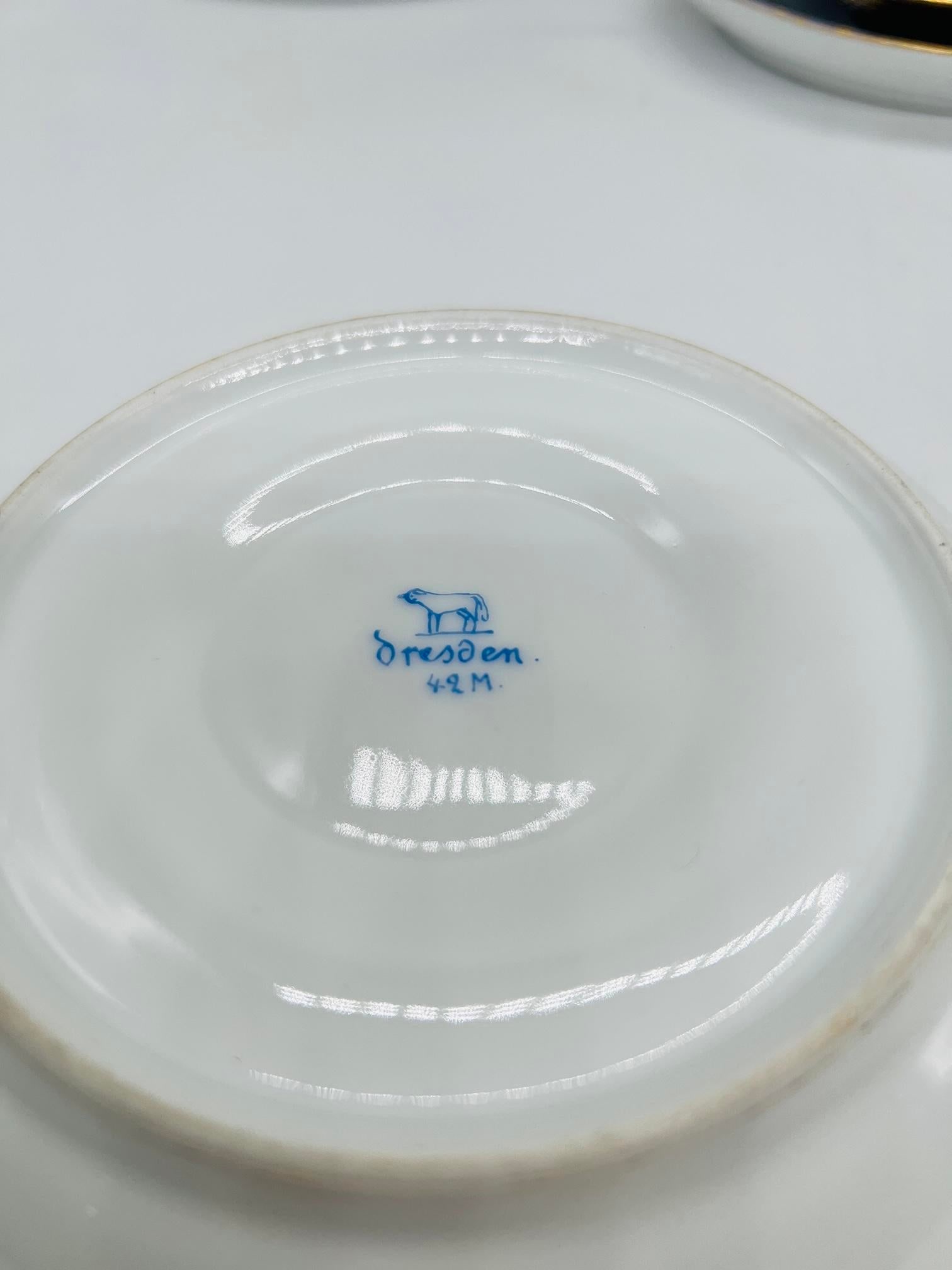 10 Pc., Ambrosius Lamm, Dresden Porcelain Tea Set C. 1910 - 9