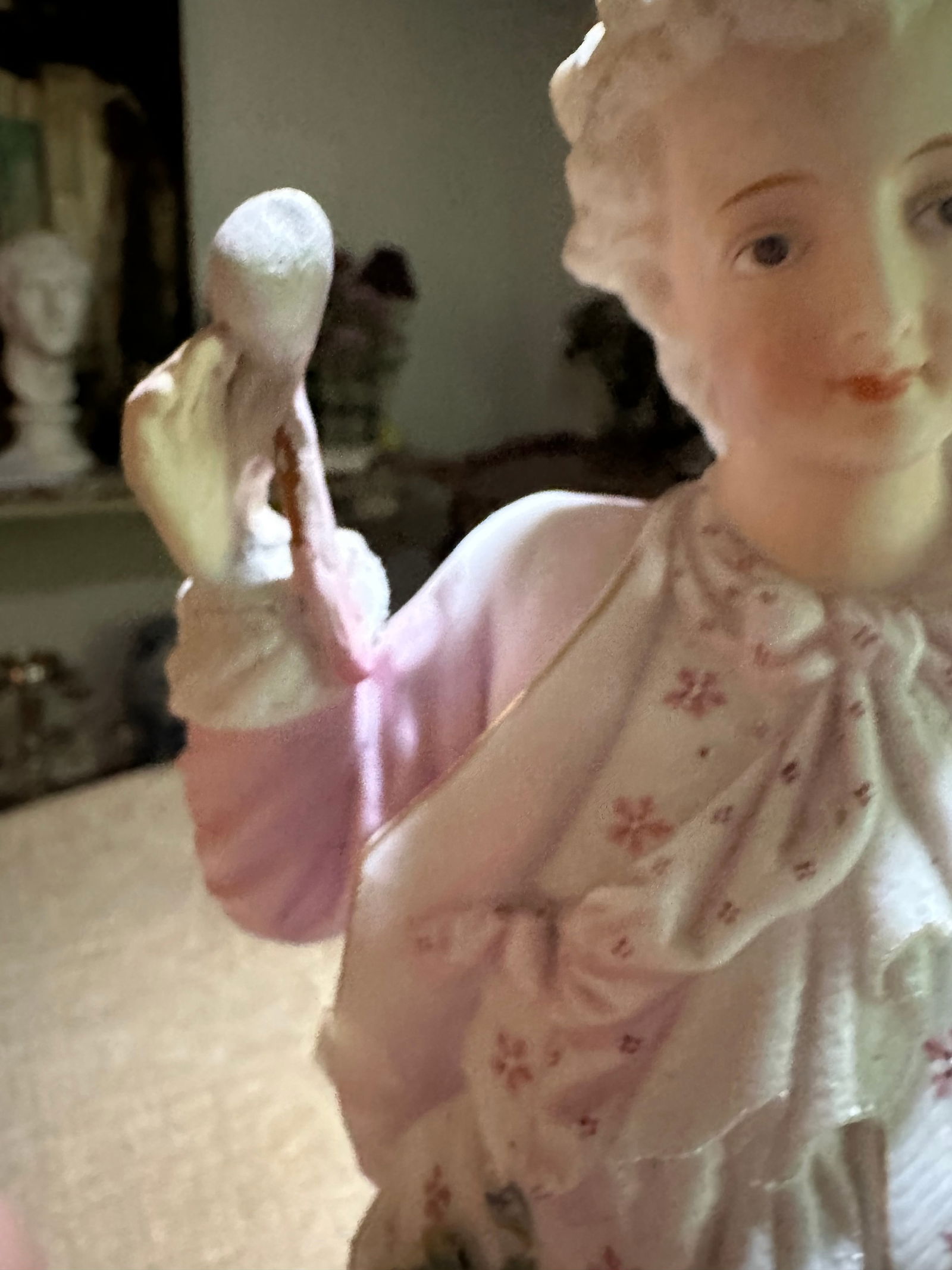 Late 19th Century Meissen Style Porcelain Figurine of an 18th Century Dandy in Pink With Flowers - 2