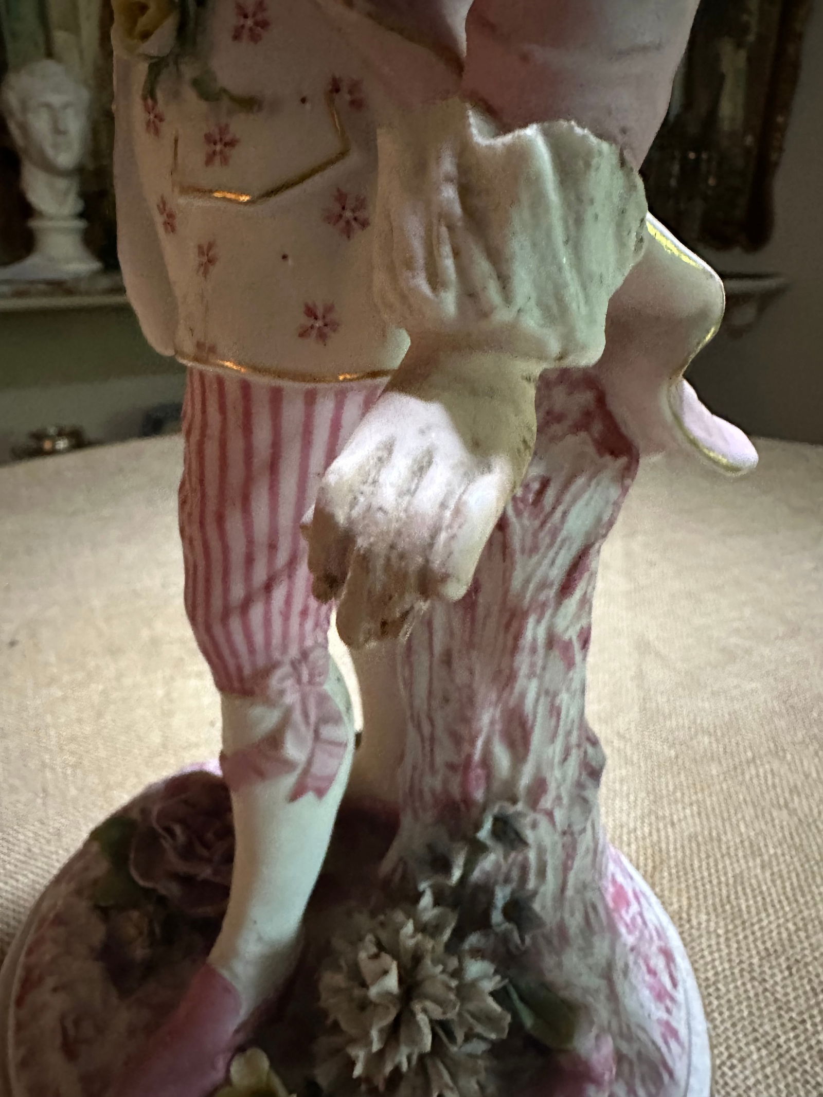 Late 19th Century Meissen Style Porcelain Figurine of an 18th Century Dandy in Pink With Flowers - 6