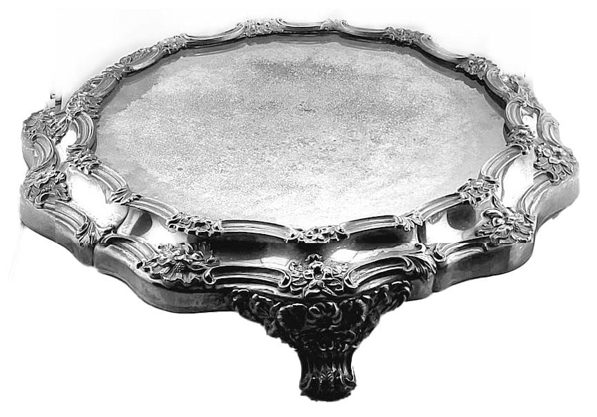 Antique Silverplate Ornate Footed Plateau Vanity Tray - 2