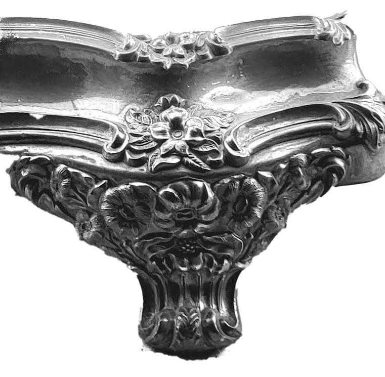 Antique Silverplate Ornate Footed Plateau Vanity Tray - 7