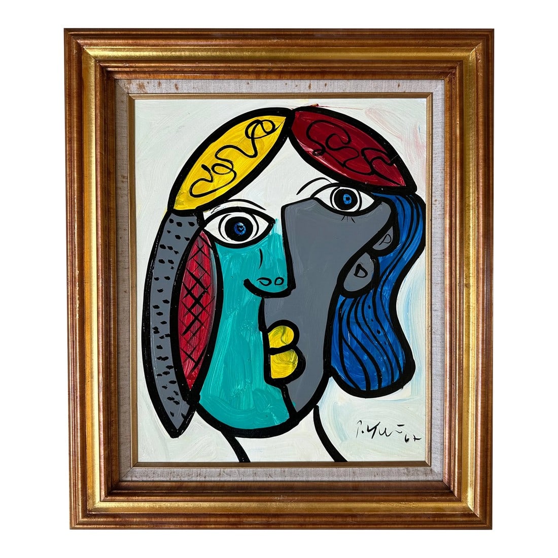 1967 Original Peter Keil Painting Framed: Peter Keil is a German artist that focuses primarily on abstract expressionism. Keil painted with some of the greats including Joan MirÃ³, Pablo Picasso and Andy Warhol, to name a few. This