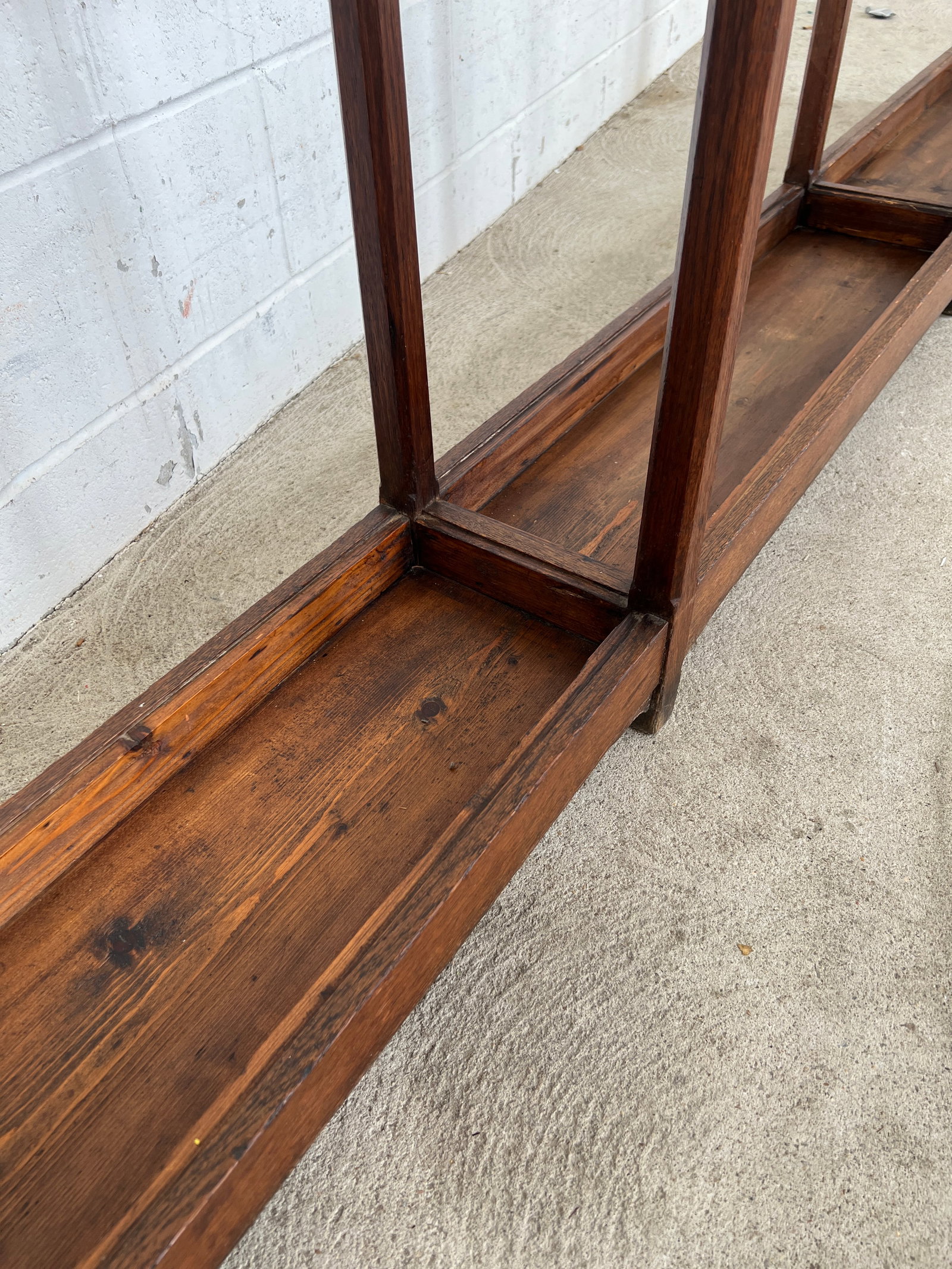 19th Century English Oak & Brass Cane / Umbrella Holder 8ft Victorian Hotel - 10