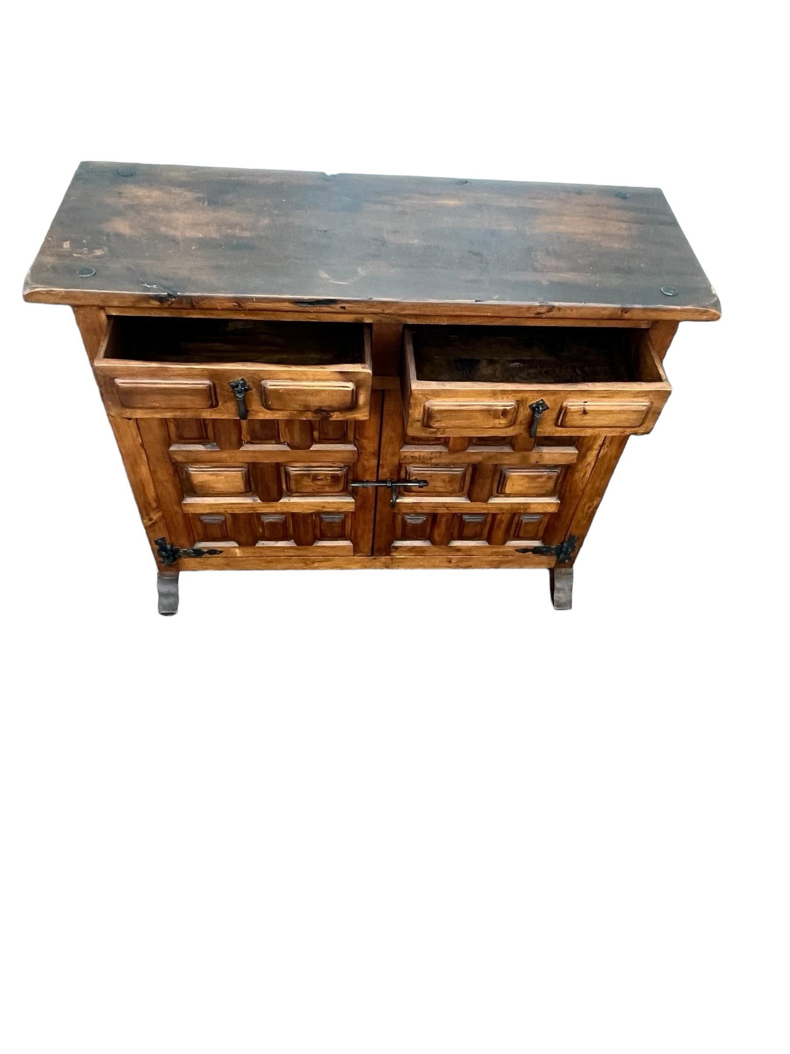 20th Century Baroque Style Carved Buffet With Two Drawers - 5