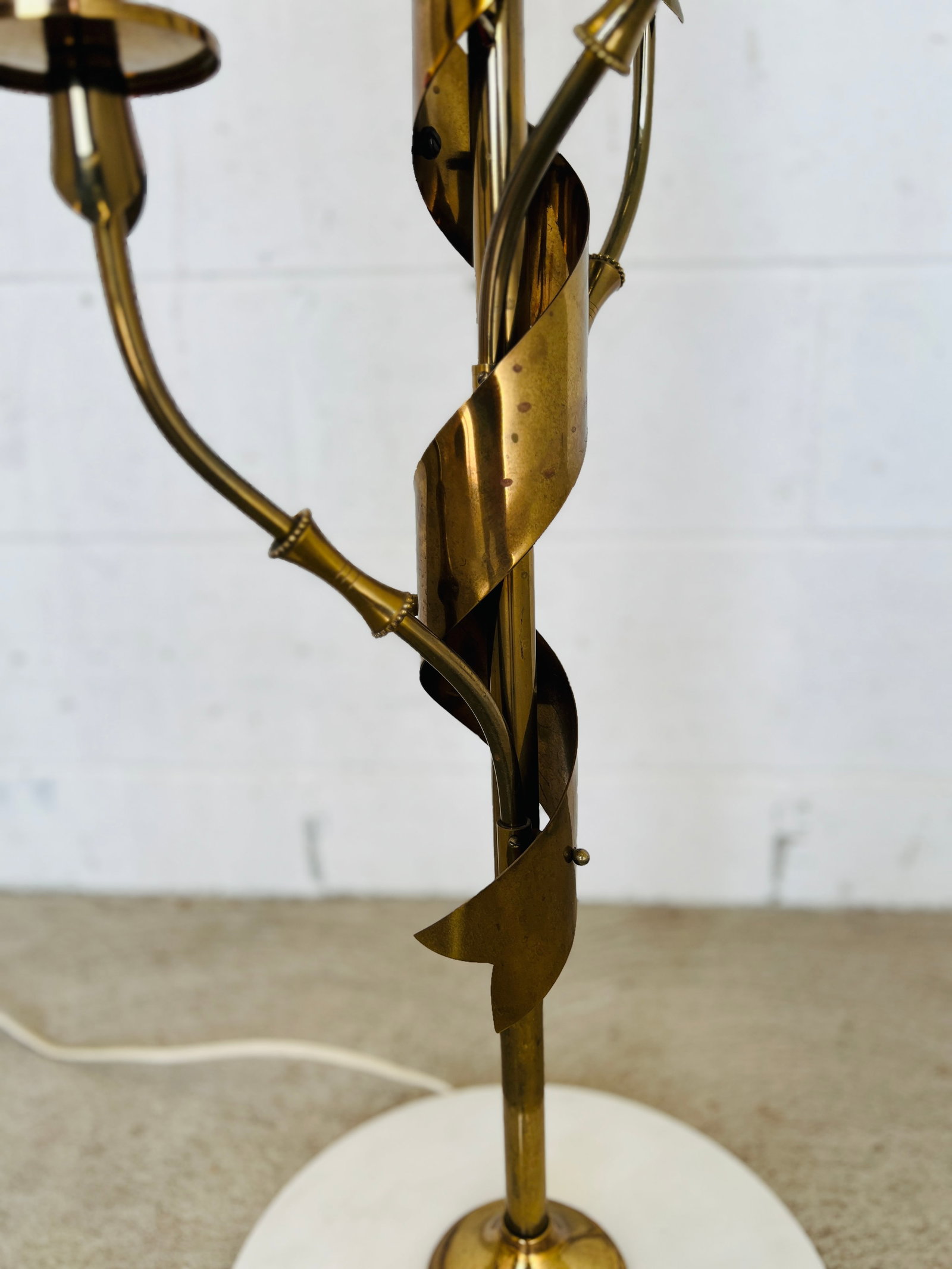 Rare, Italian Mid Century Stilnovo 10-Light Brass & Marble Floor Lamp C. 1960 - 7