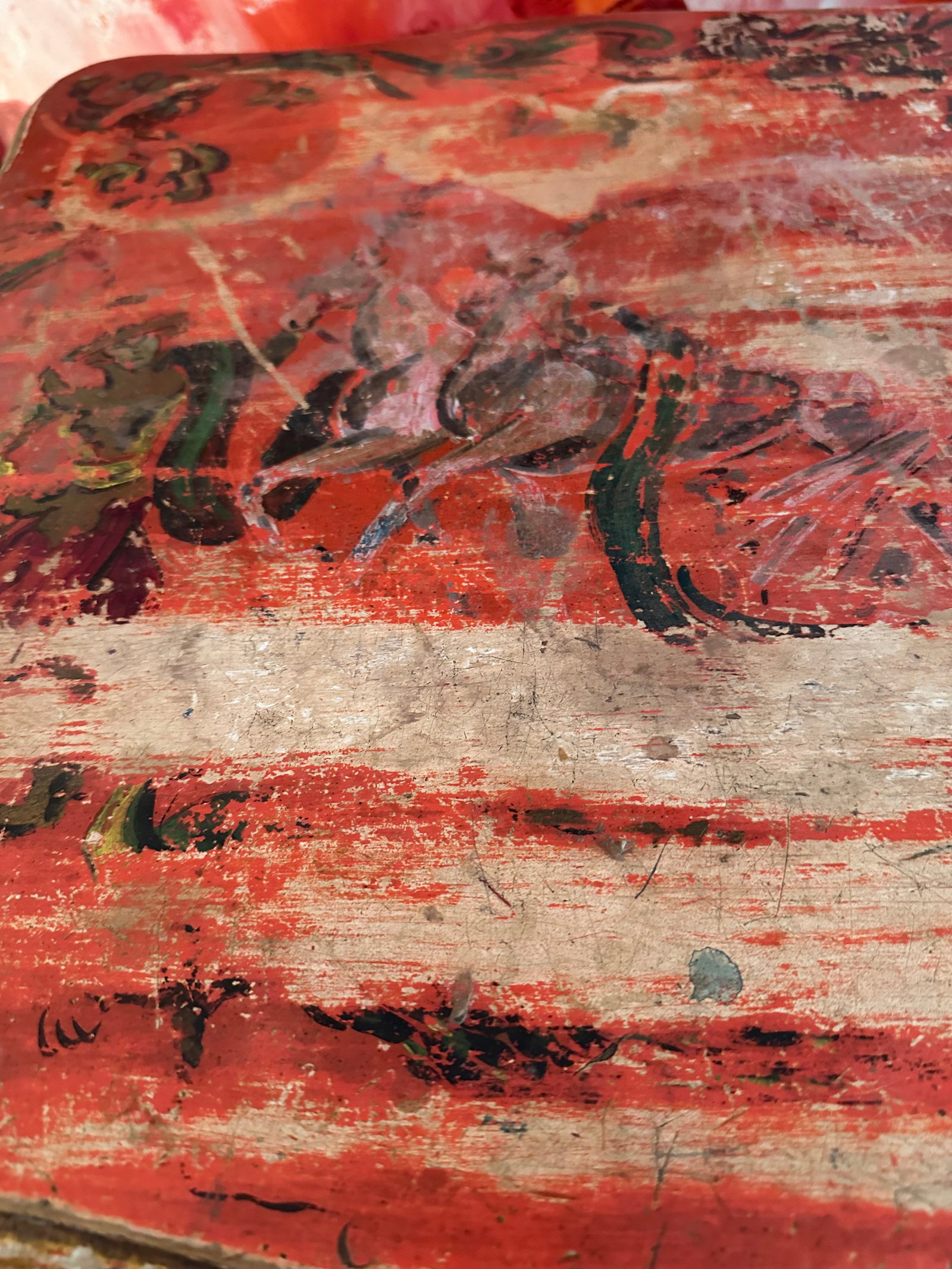 1951 James Reynolds Painted Coral Red Chinoisierie Cocktail Coffee Table - 5