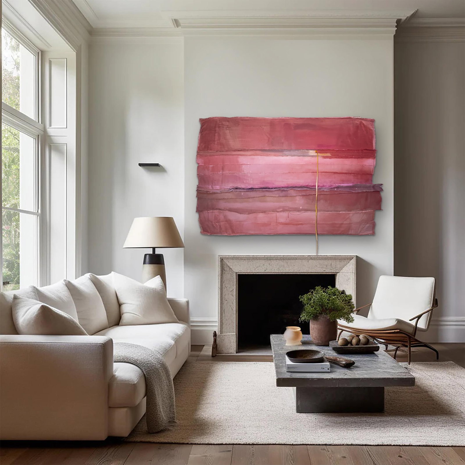 Good Morning Kiss Salvaged Materials Coral Colorfield Wall Sculpture - 6