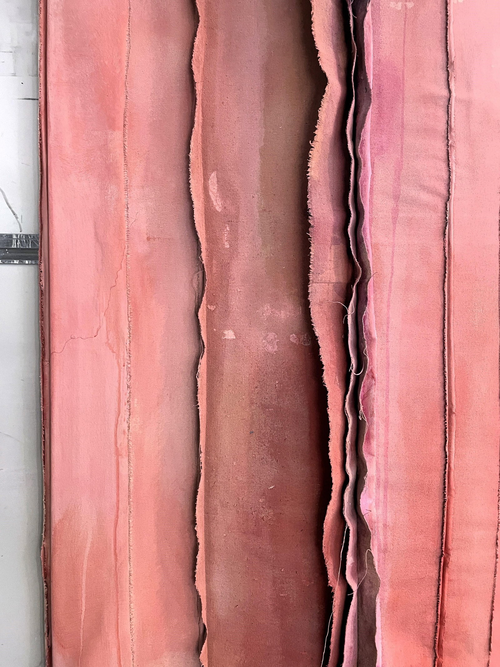 Good Morning Kiss Salvaged Materials Coral Colorfield Wall Sculpture - 8