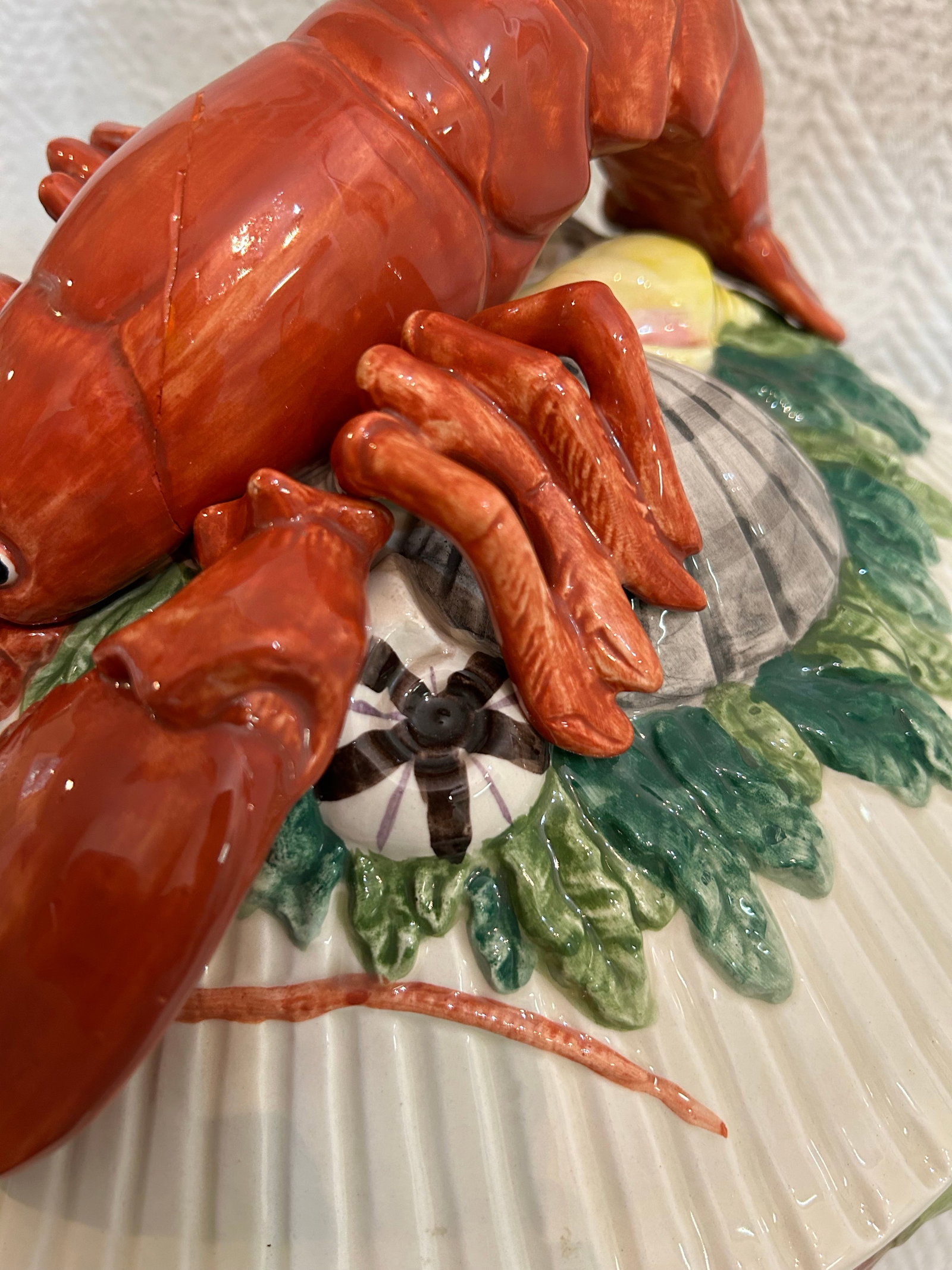 1992 Fitz and Floyd "Fish Market" Trompe L'Oeil Lobster Soup Tureen With Lid and Ladle - 8
