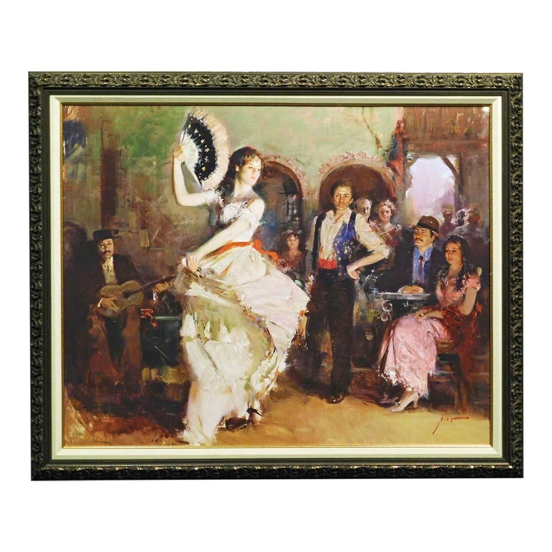 Pino "The Last Dance" on Canvas Hand Signed & Embellished W/ Custom Framed: The Last Dance Hand-embellished limited edition giclee printed on canvas by Pino Hand signed by the artist Canvas Size: 38" x 46" Frame Size: 44"x 52" Edition number : 32/95 AP Hand signed by the