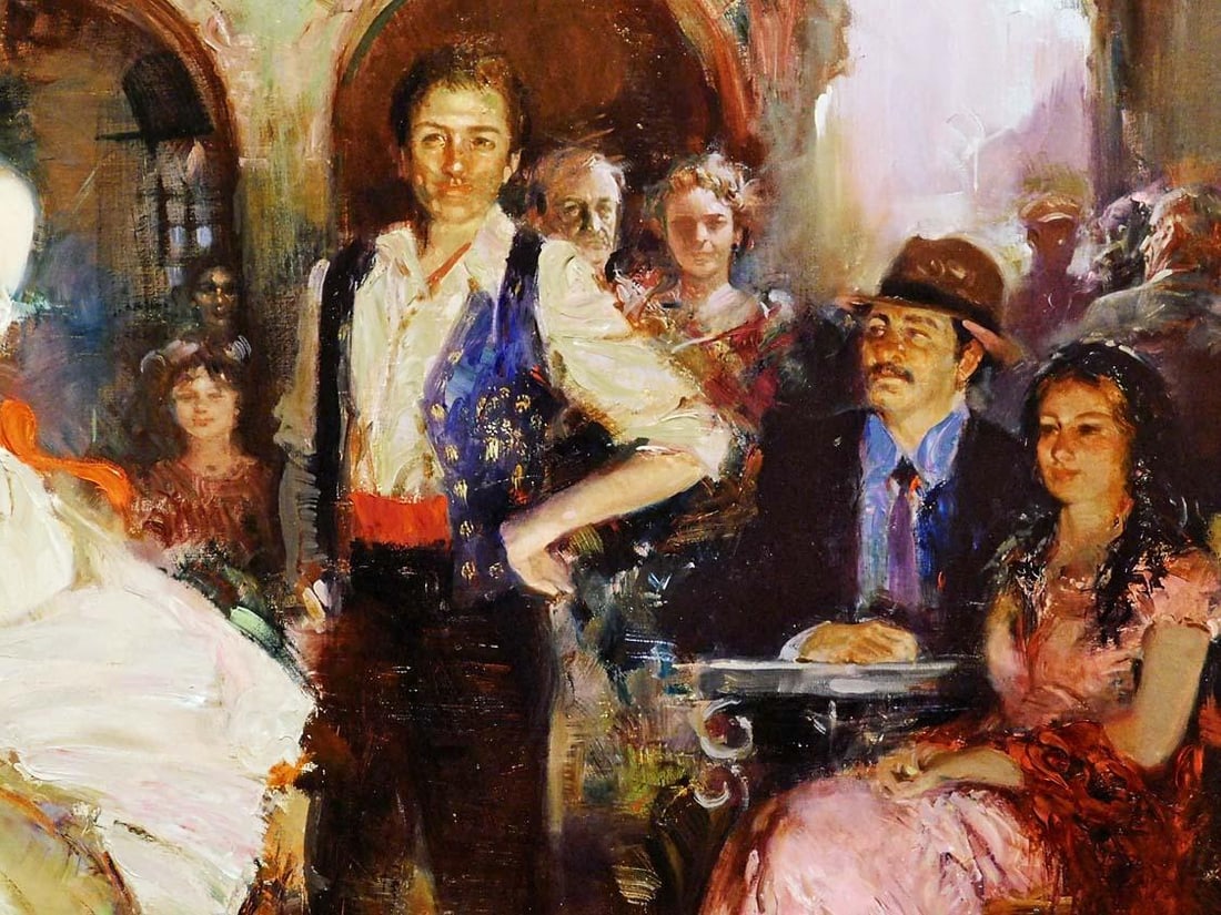 Pino "The Last Dance" on Canvas Hand Signed & Embellished W/ Custom Framed - 7