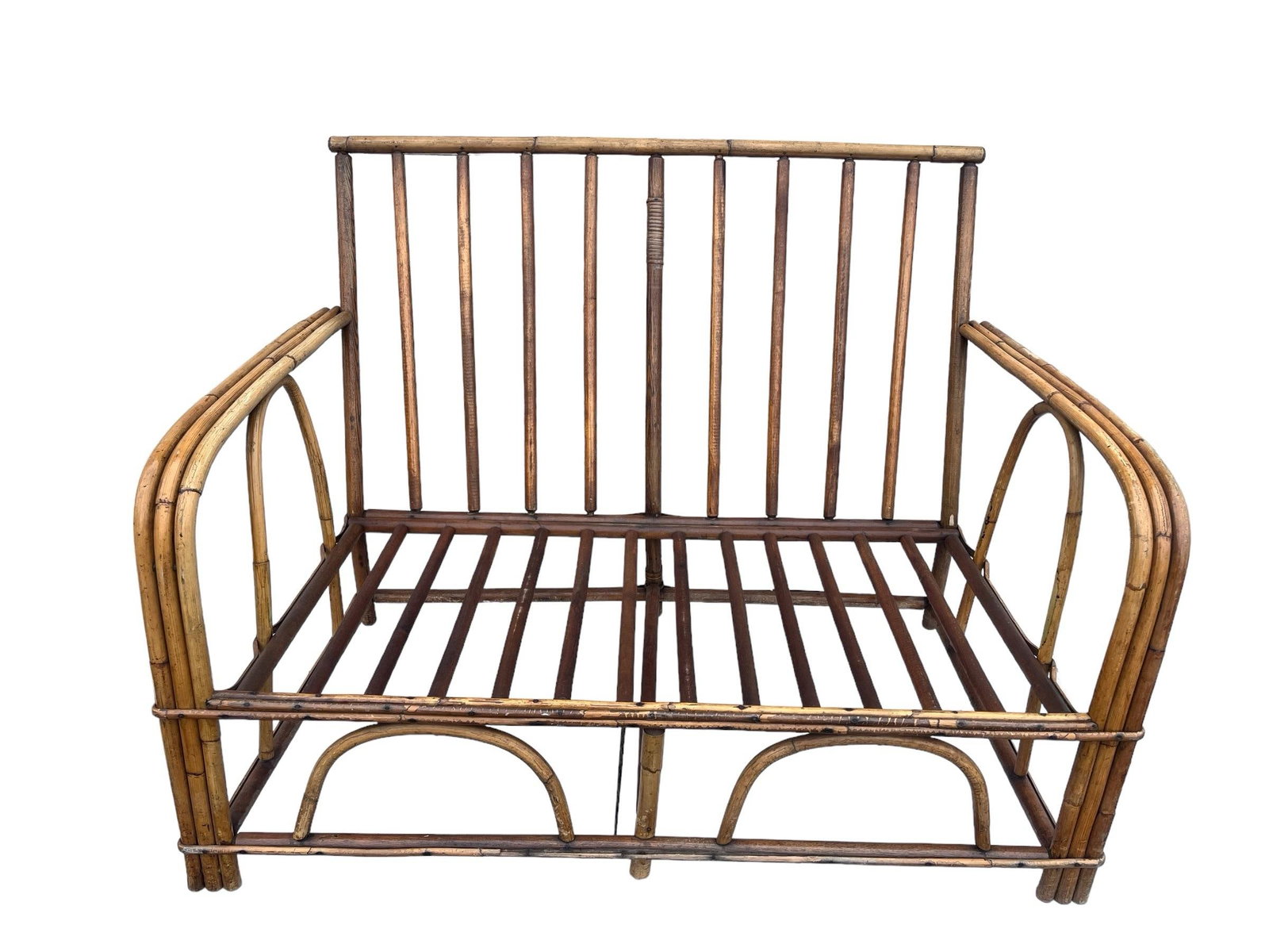 Vintage 1960's Bamboo Settee/ Loveseat - 6