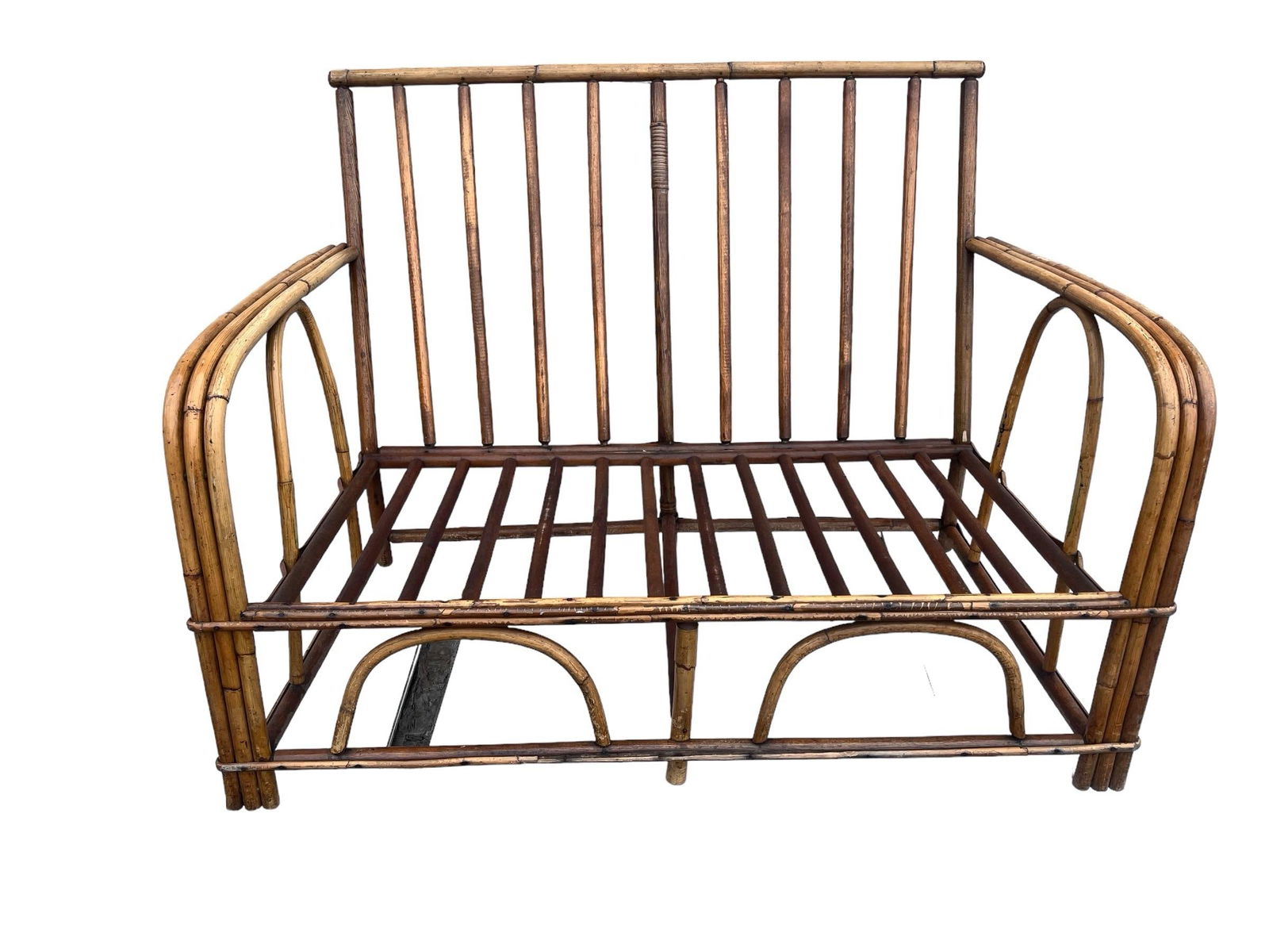 Vintage 1960's Bamboo Settee/ Loveseat - 7