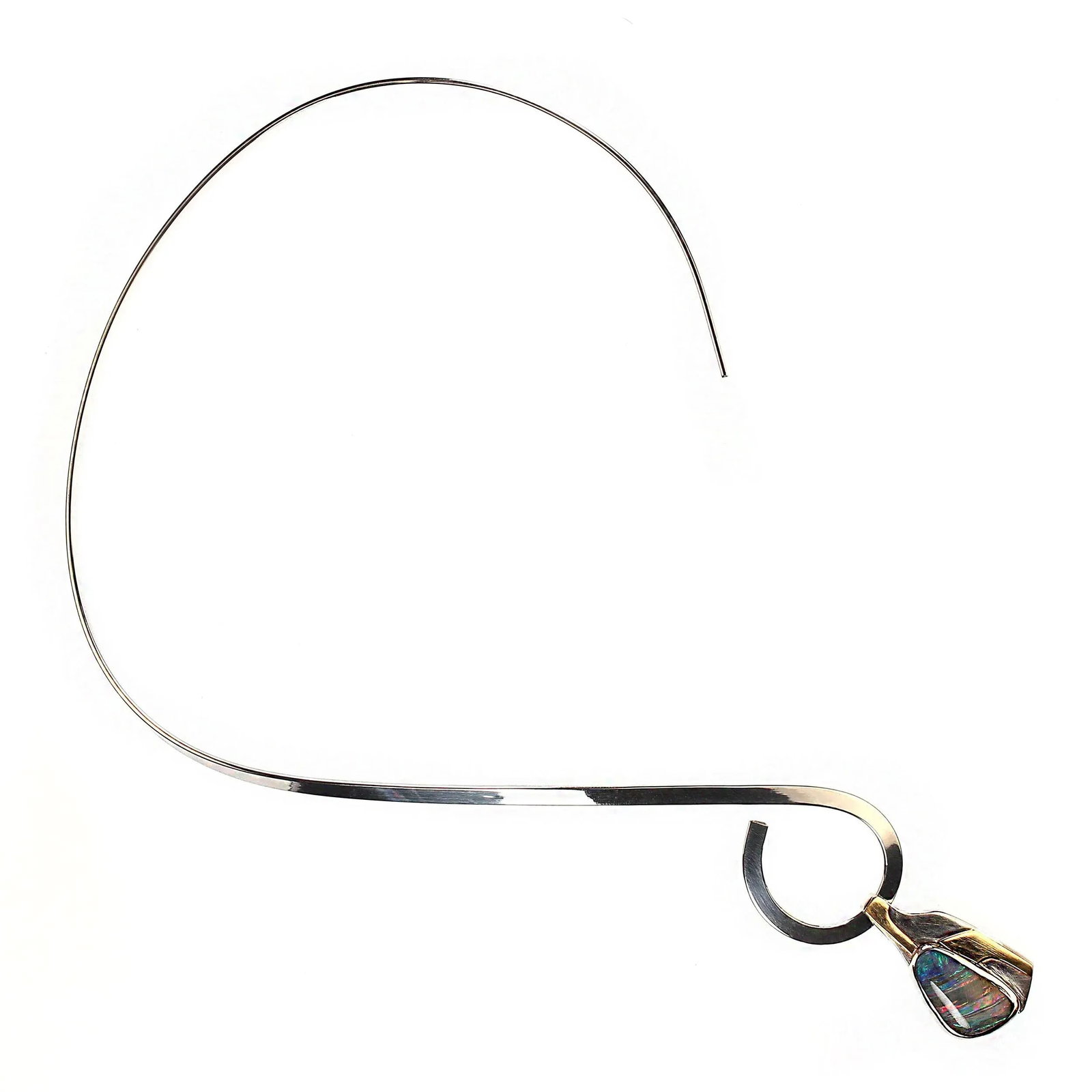 Late 20th Century Brazilian Opal in Sterling and 18k Gold Pendant - 3