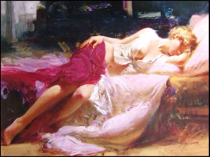 Pino "Day Dream" Framed Hand Signed & Embellished Giclee on Canvas - 4