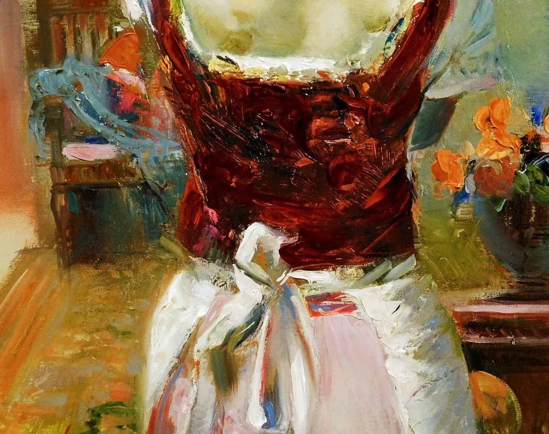 Pino "Isabella" on Canvas Hand Signed & Embellished W/ Custom Frame - 5