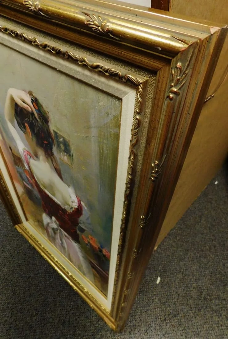 Pino "Isabella" on Canvas Hand Signed & Embellished W/ Custom Frame - 7