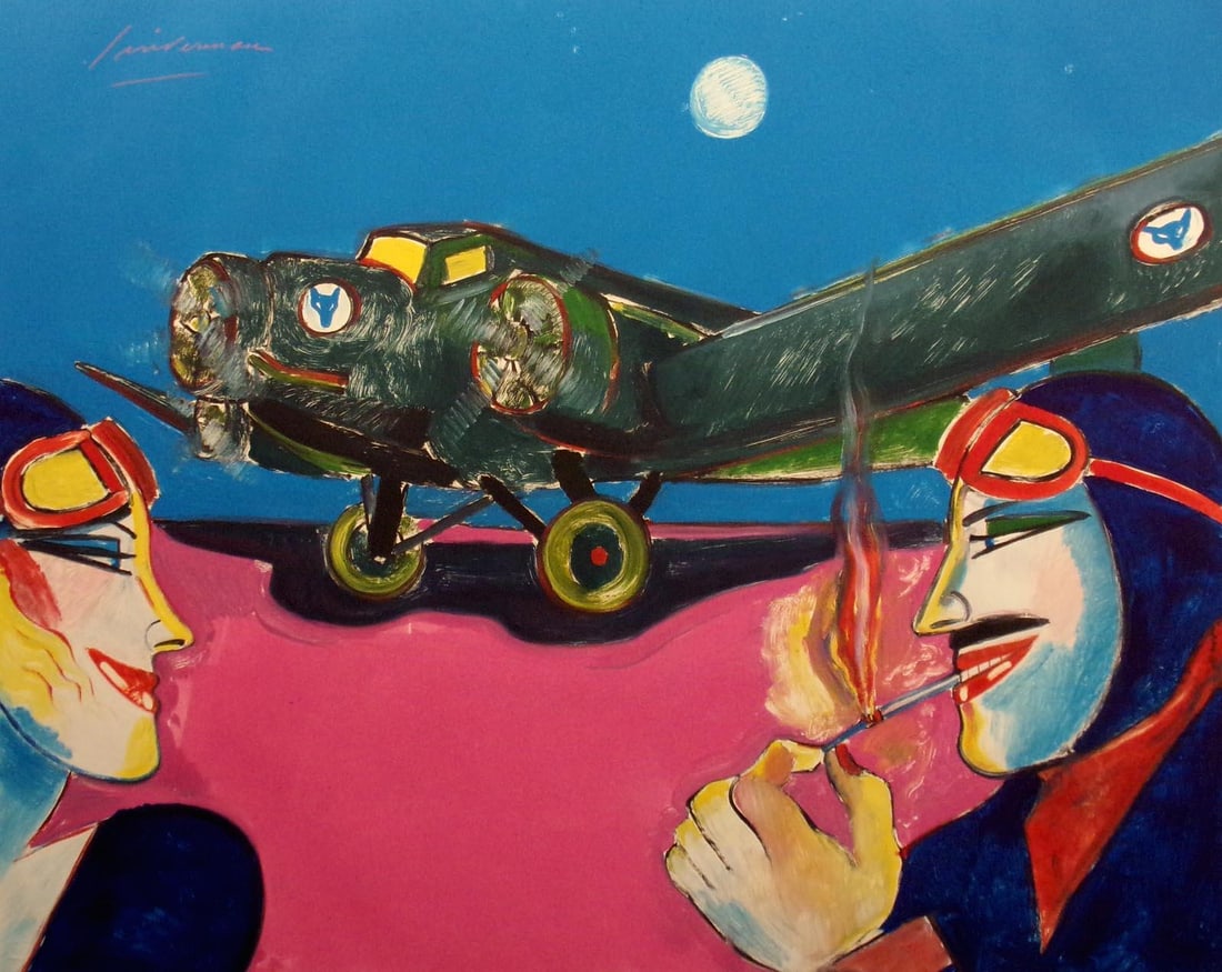 1980s Earl Linderman "Midnight Rendezvous" Hand Signed Original Artwork - 2