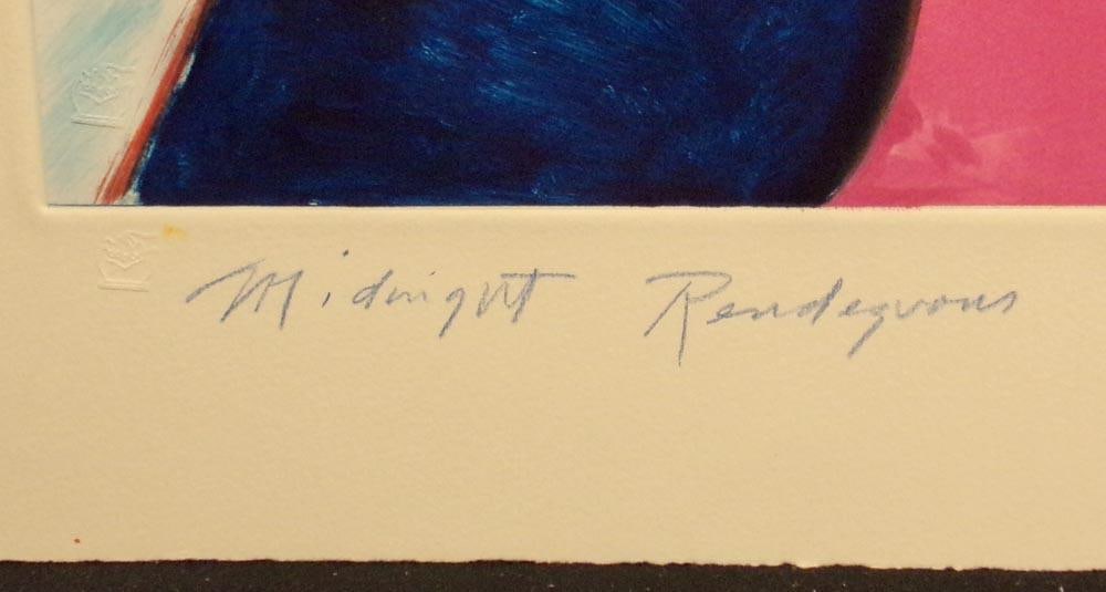 1980s Earl Linderman "Midnight Rendezvous" Hand Signed Original Artwork - 5