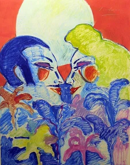 1980s Earl Linderman "Love in the Enchanted Garden" Signed Original Artwork - 2