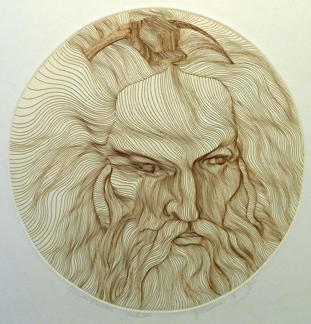 Guillaume Azoulay "Shahrit" Hand Signed Fine Art Etching 1982 - 2