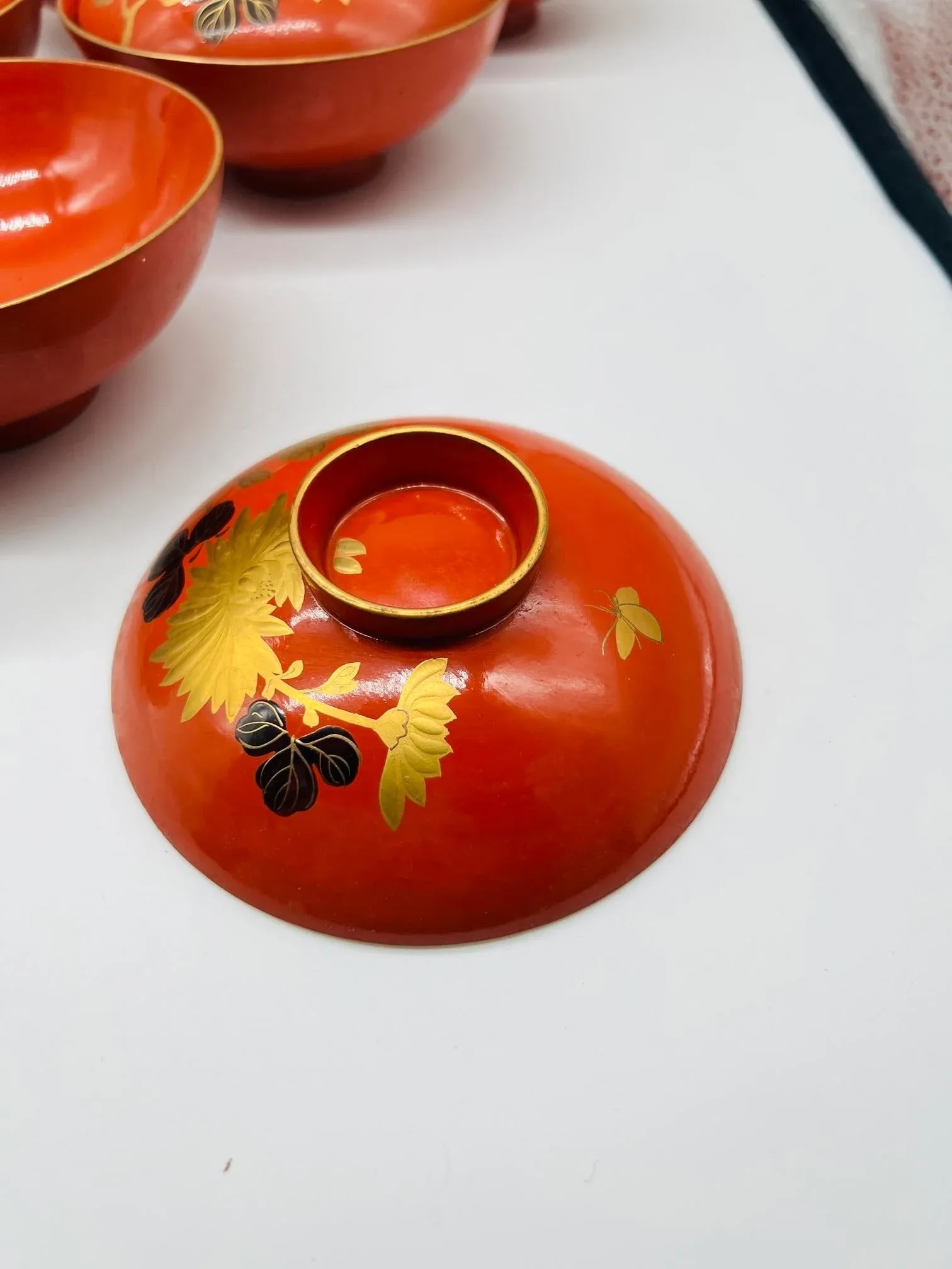 18 Pc, Vintage Japanese Lacquerware Rice Bowl Sets 9 Sets Included - 2