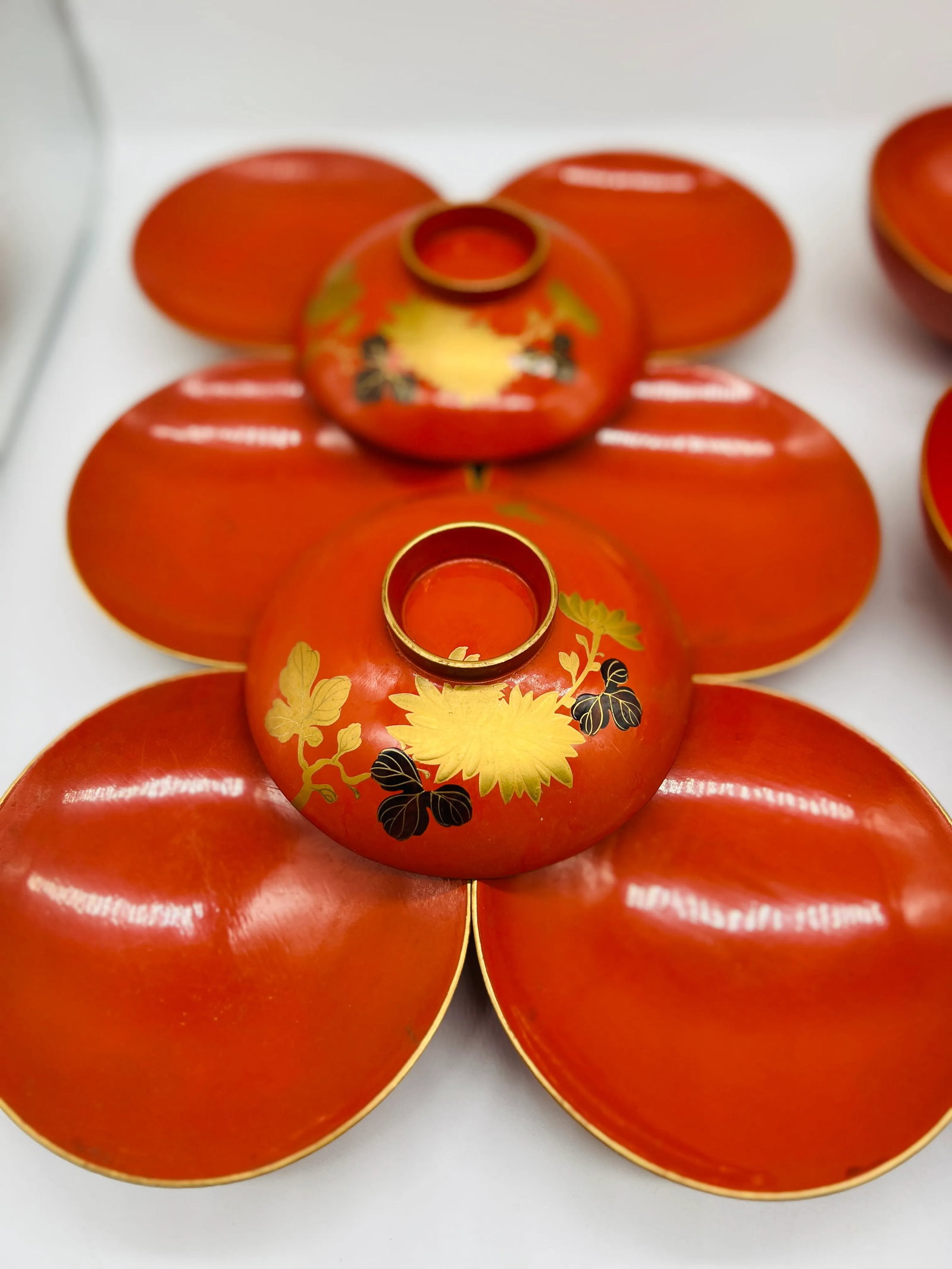 18 Pc, Vintage Japanese Lacquerware Rice Bowl Sets 9 Sets Included - 8