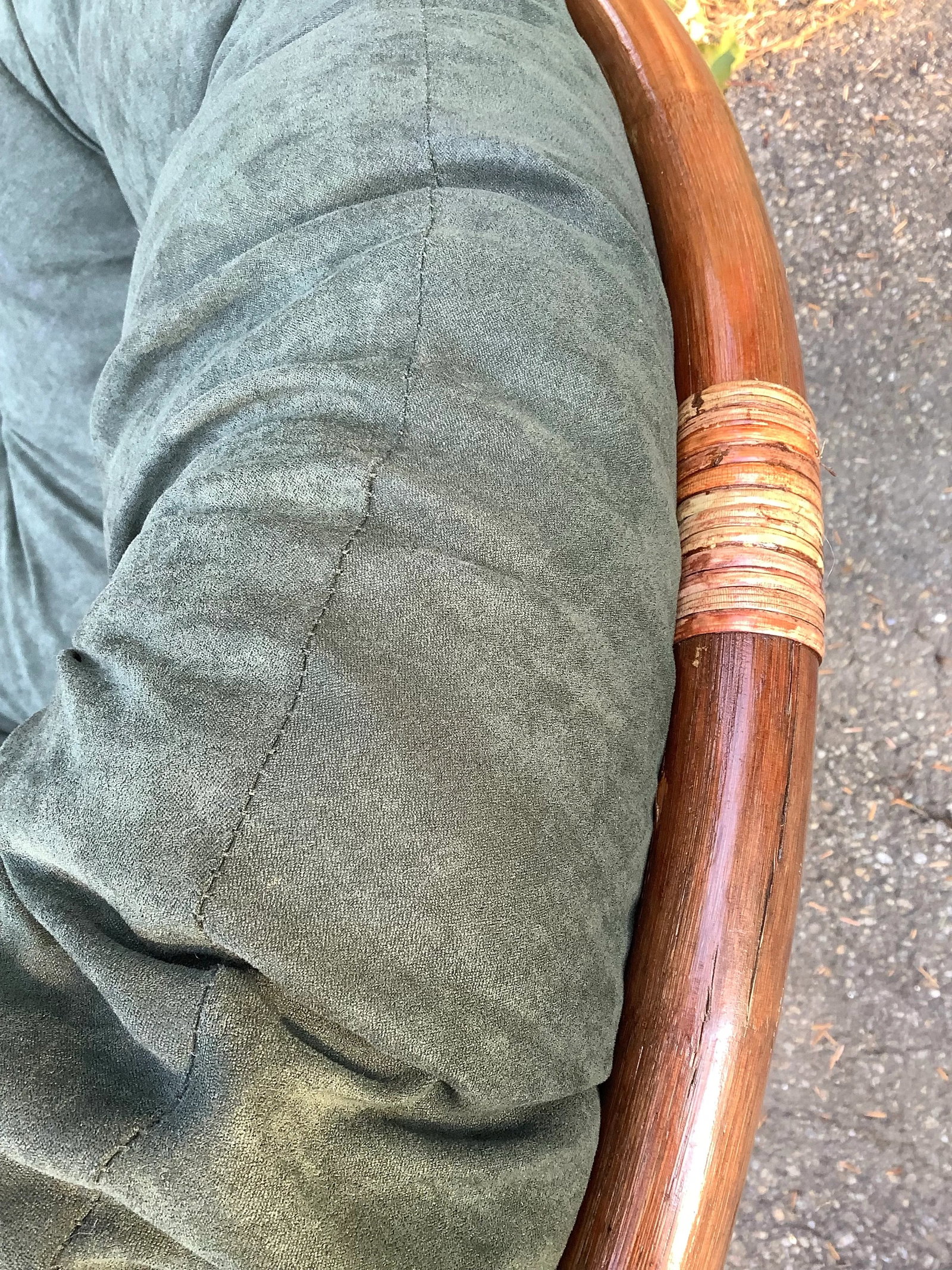 Mid Century Modern Papason Bamboo Butterfly Saucer Chair - 12