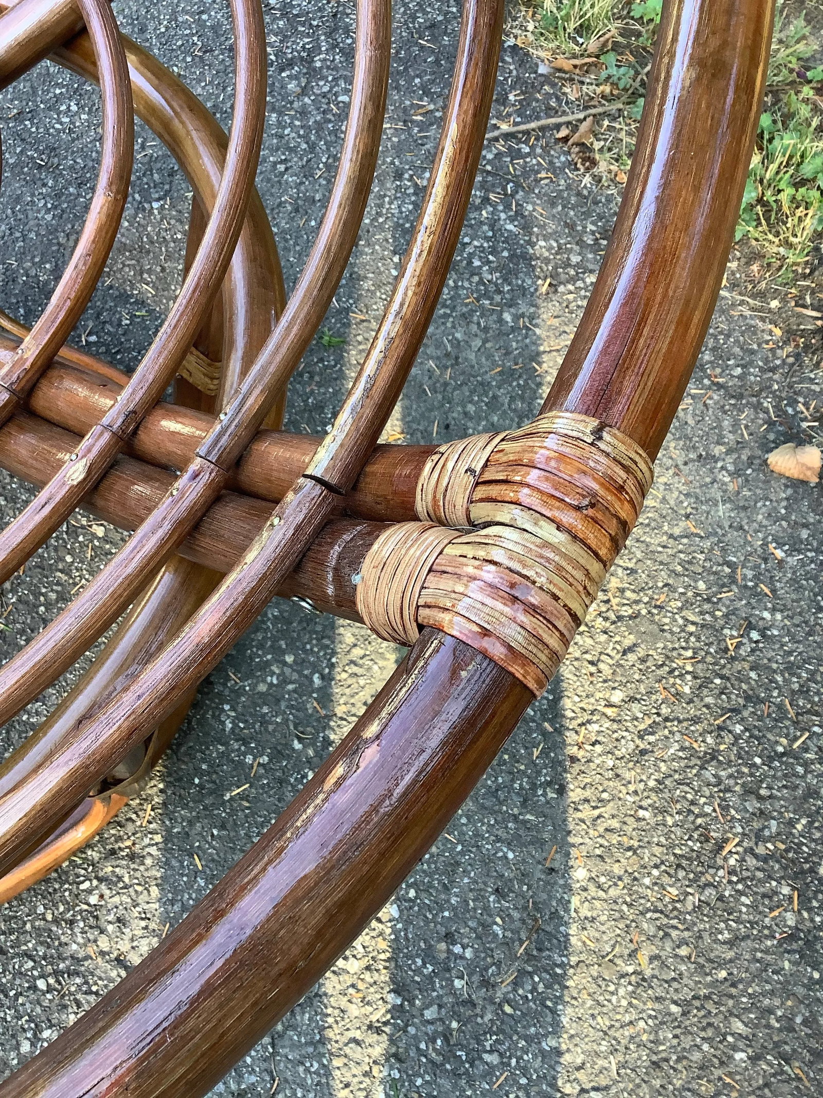 Mid Century Modern Papason Bamboo Butterfly Saucer Chair - 2